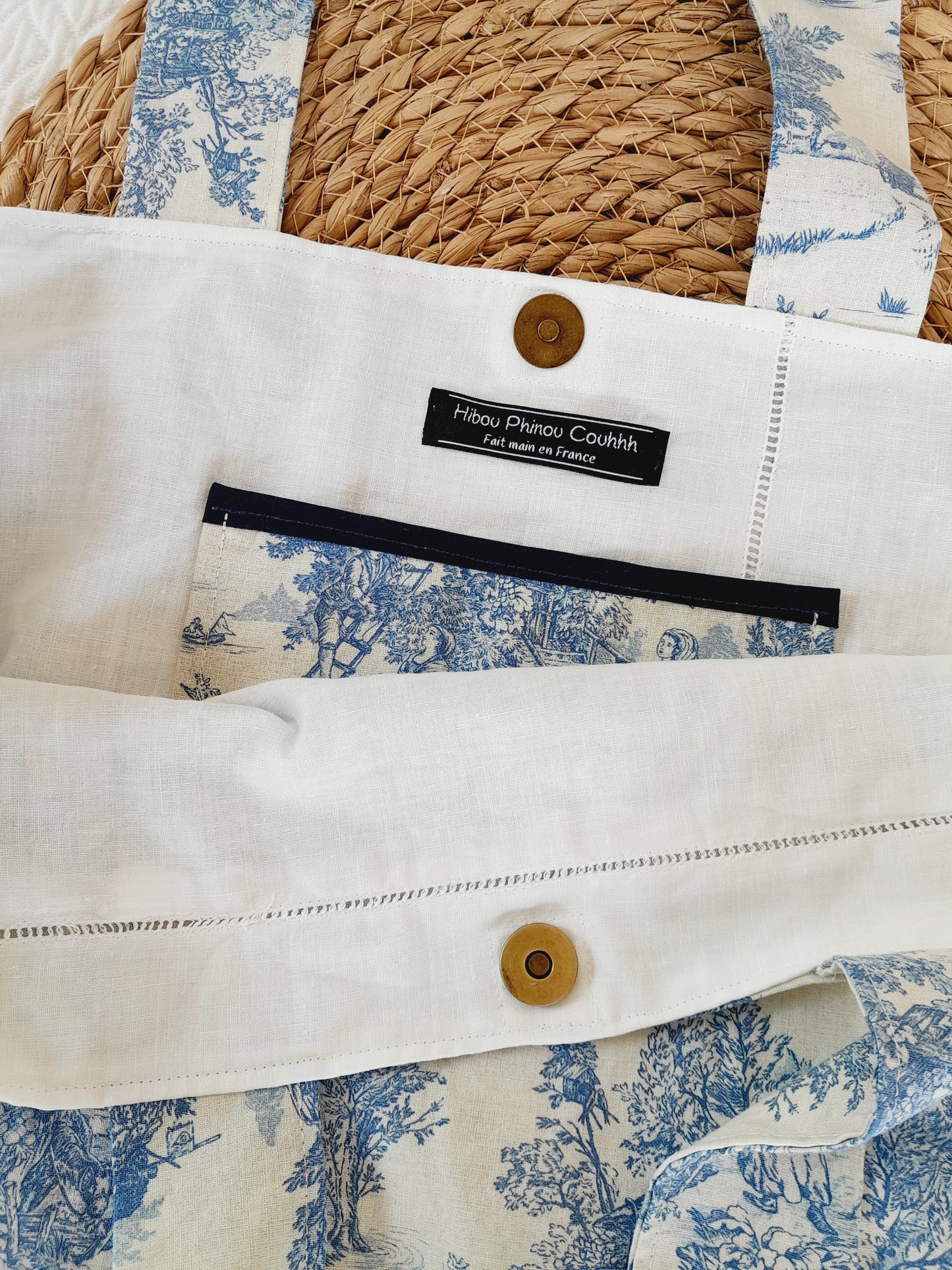 Toile de jouy tote bag