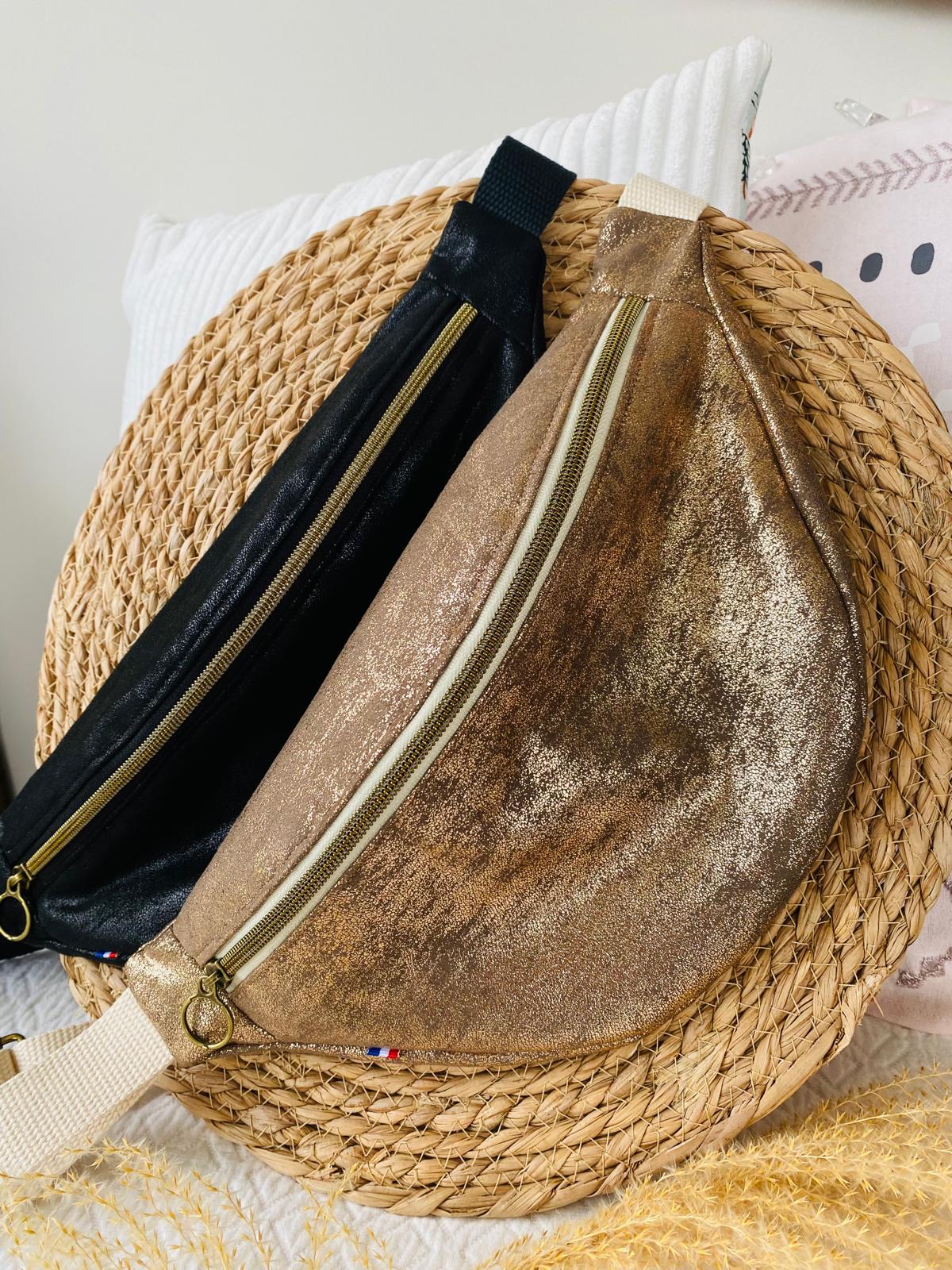 Sac banane suédine brillante