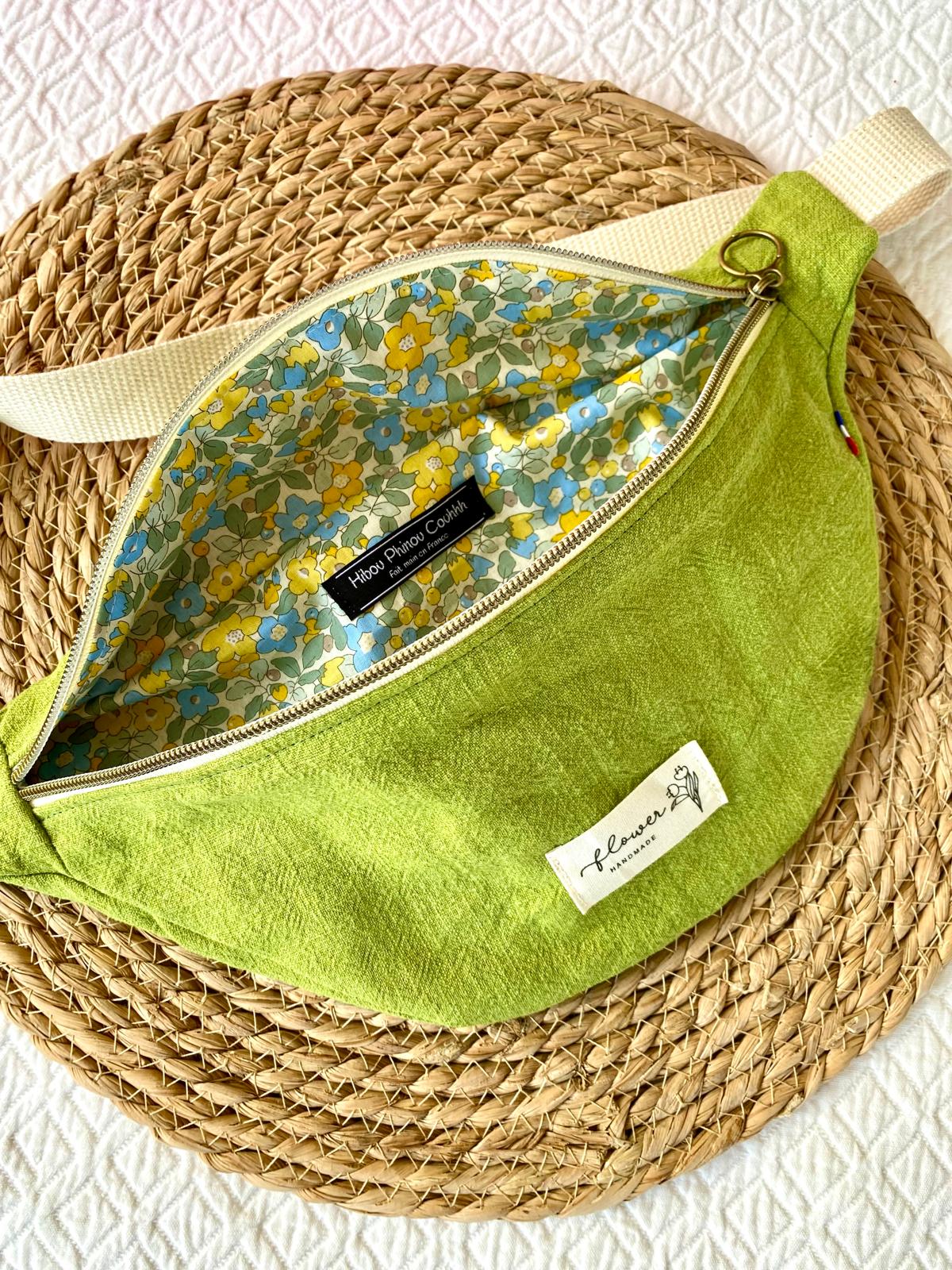 Sac banane lin lavé