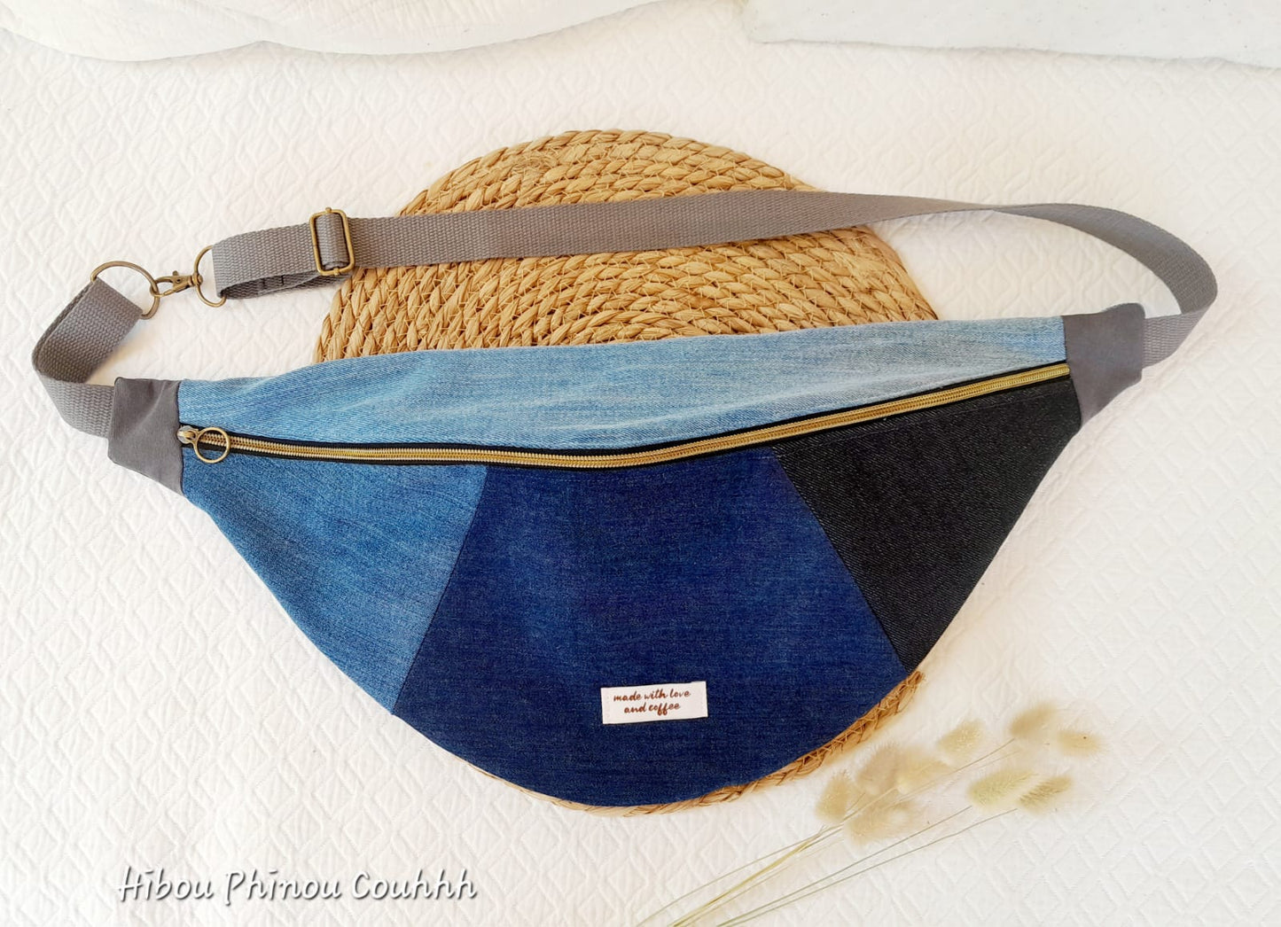 Sac ban. jean patchwork XL - adopté