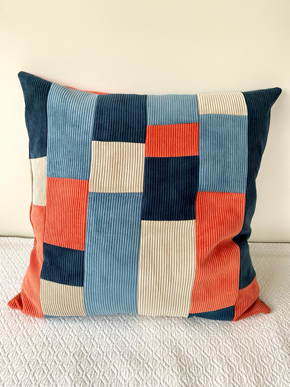 Coussin patchwork velours XL