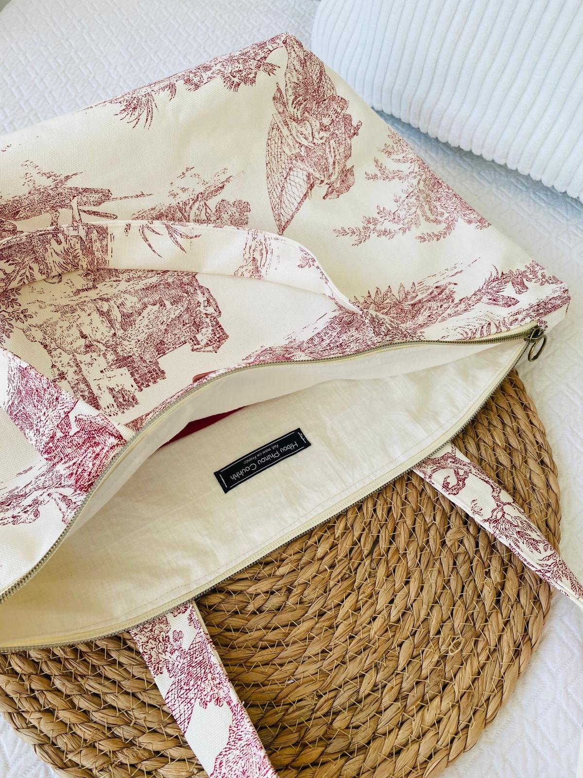 Toile de jouy tote bag