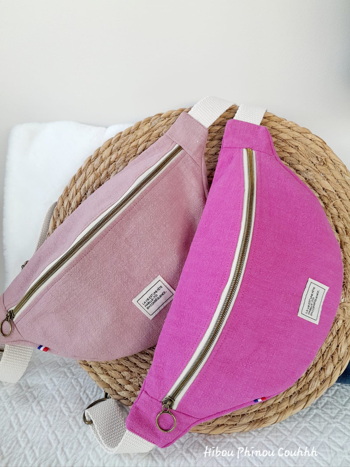 Sac banane lin lavé