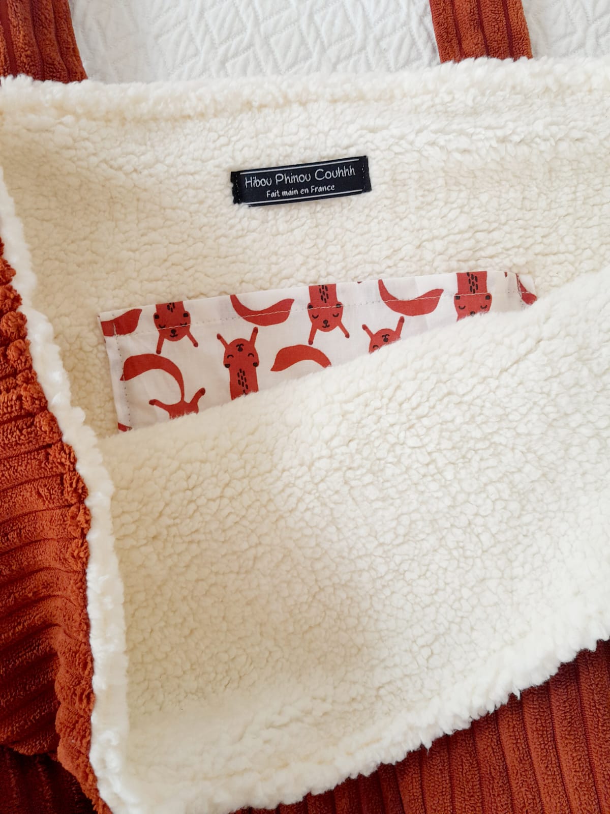 Sac cab. velours sherpa ultra doux - adopté