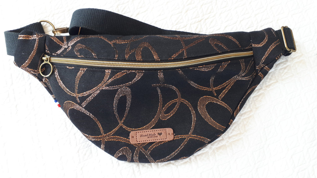 Sac banane jacquard cuivré