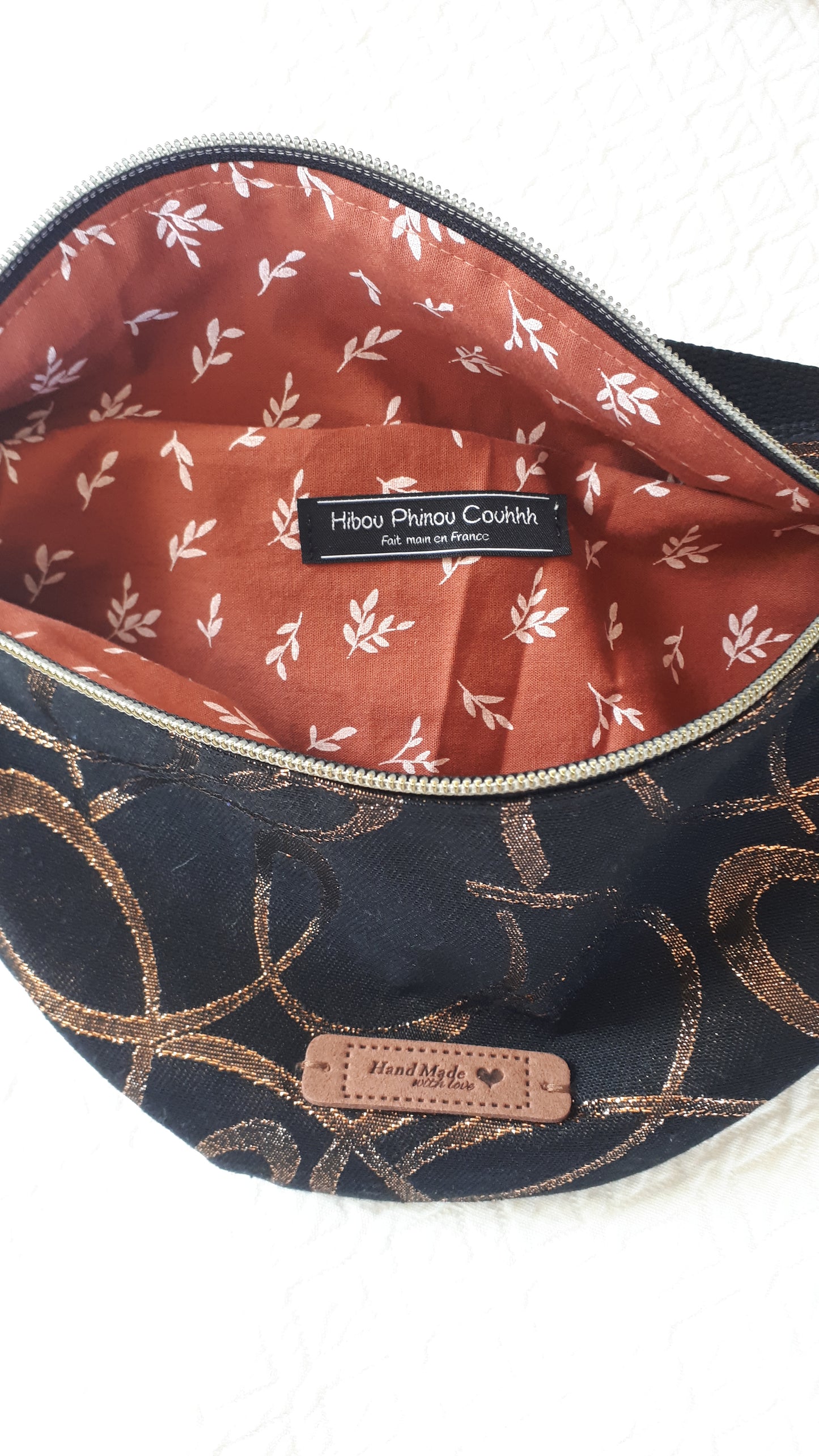 Sac banane jacquard cuivré