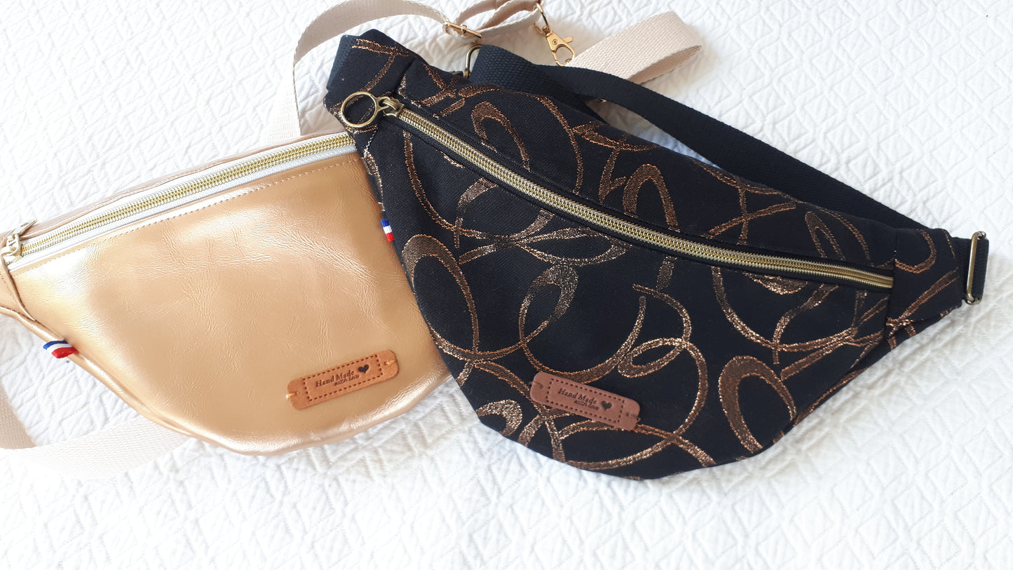 Sac banane jacquard cuivré