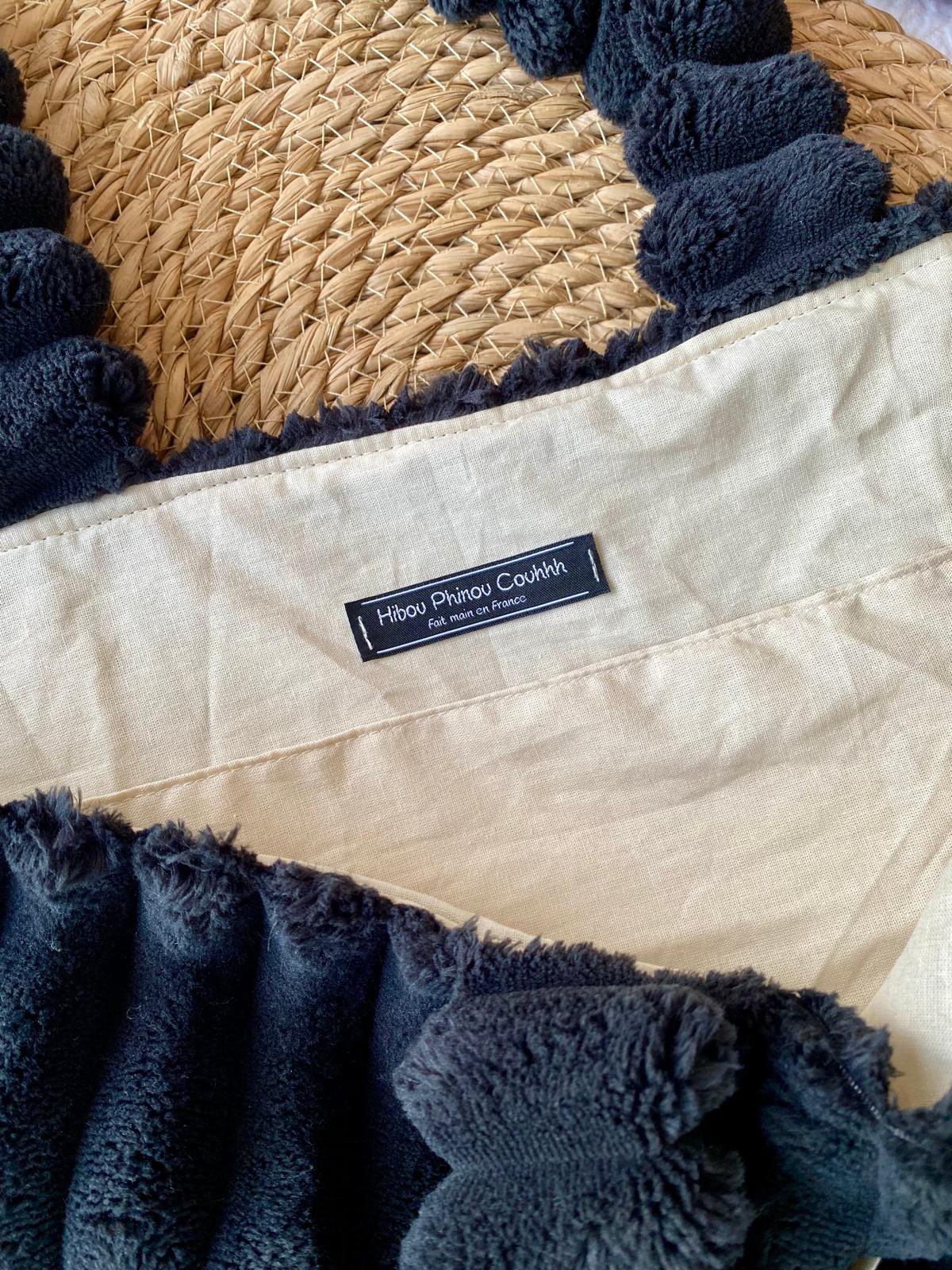 Sac cabas velours fluffy