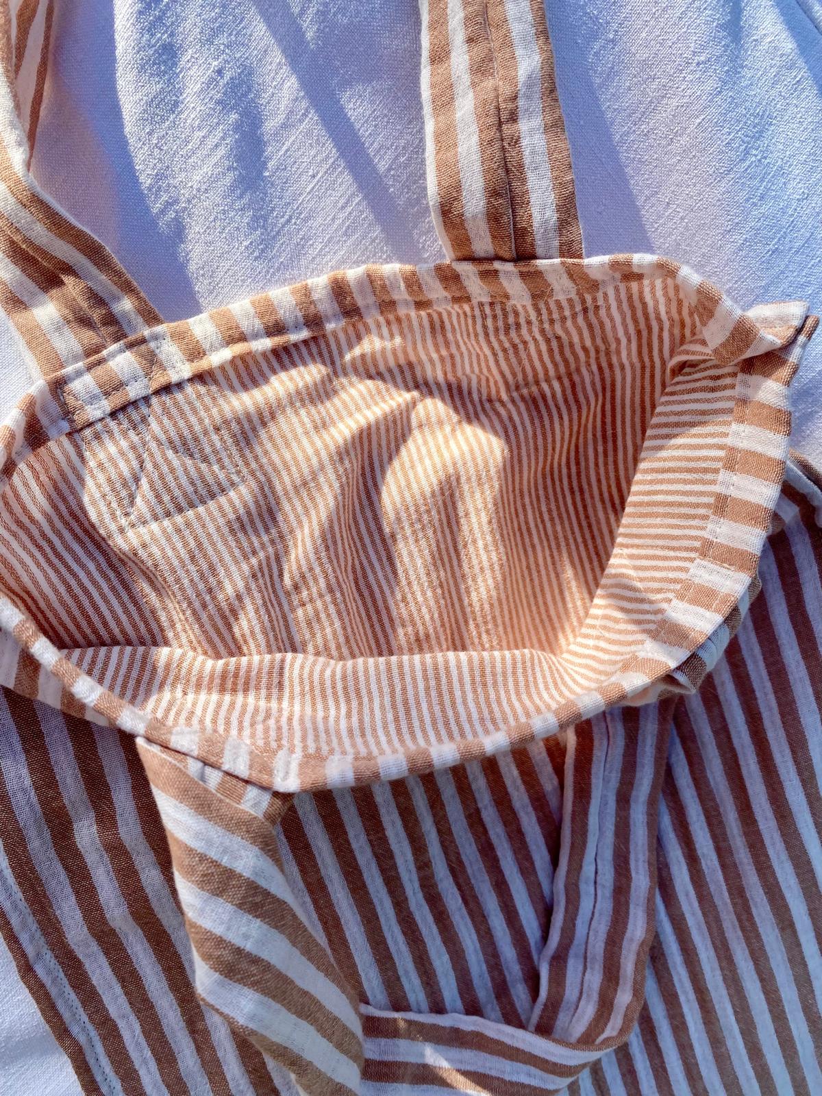 Tote bag double gaze rayée
