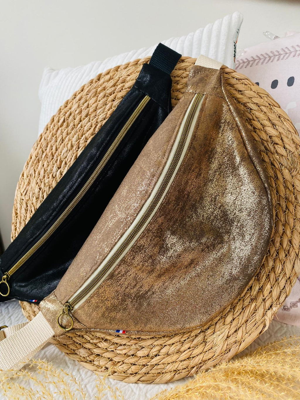 Sac banane suédine brillante