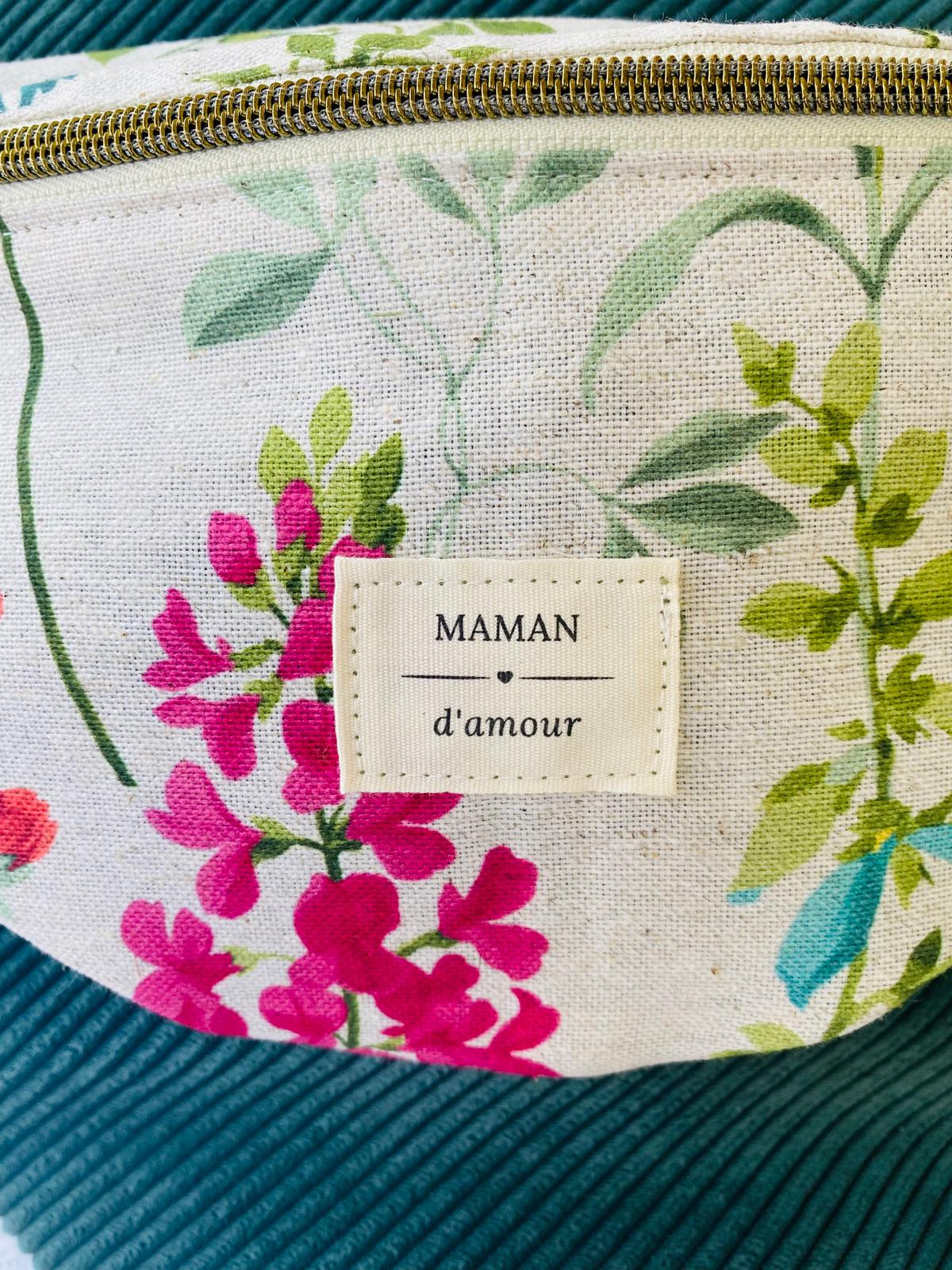 Sac banane fleuri "maman d'amour"