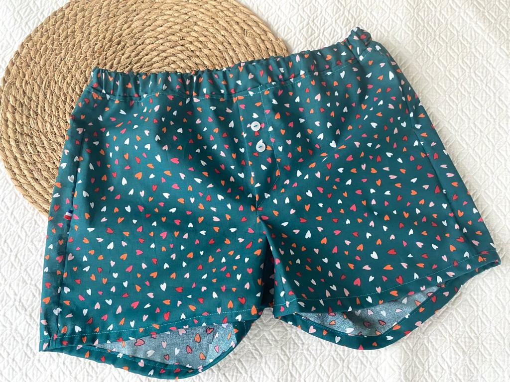 Caleçon Homme made in France- cœurs  multicolores - taille S