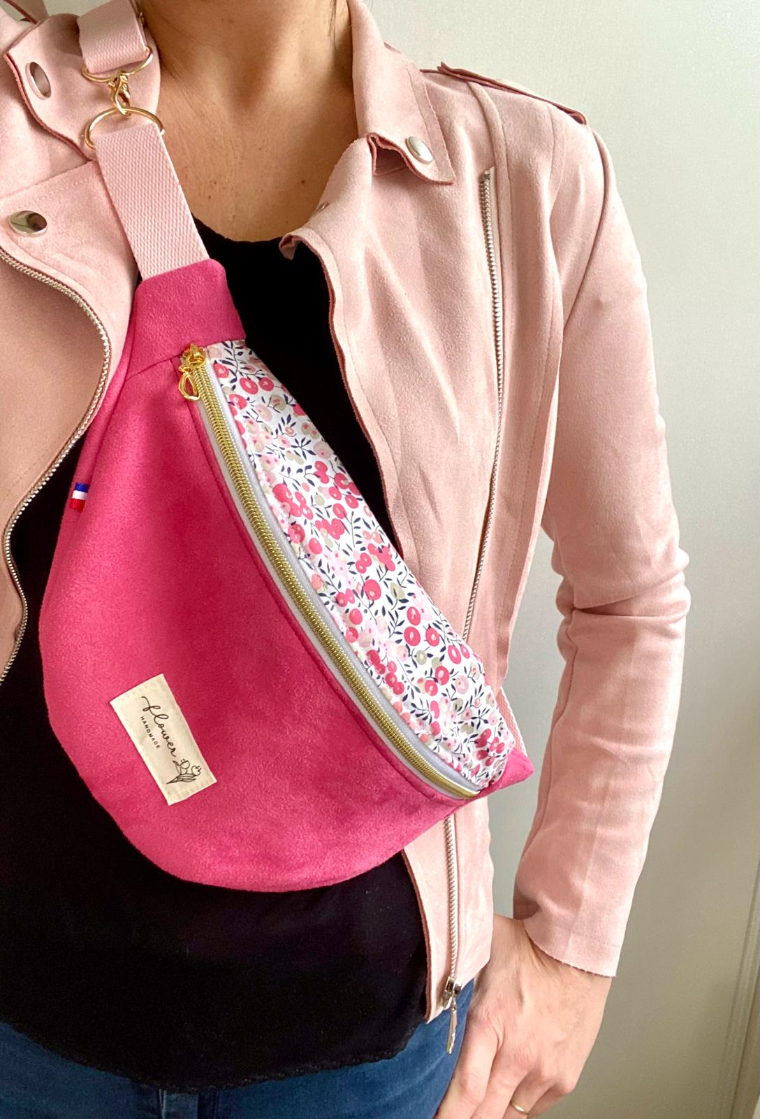 Sac ban. suédine rose liberty - adoptée