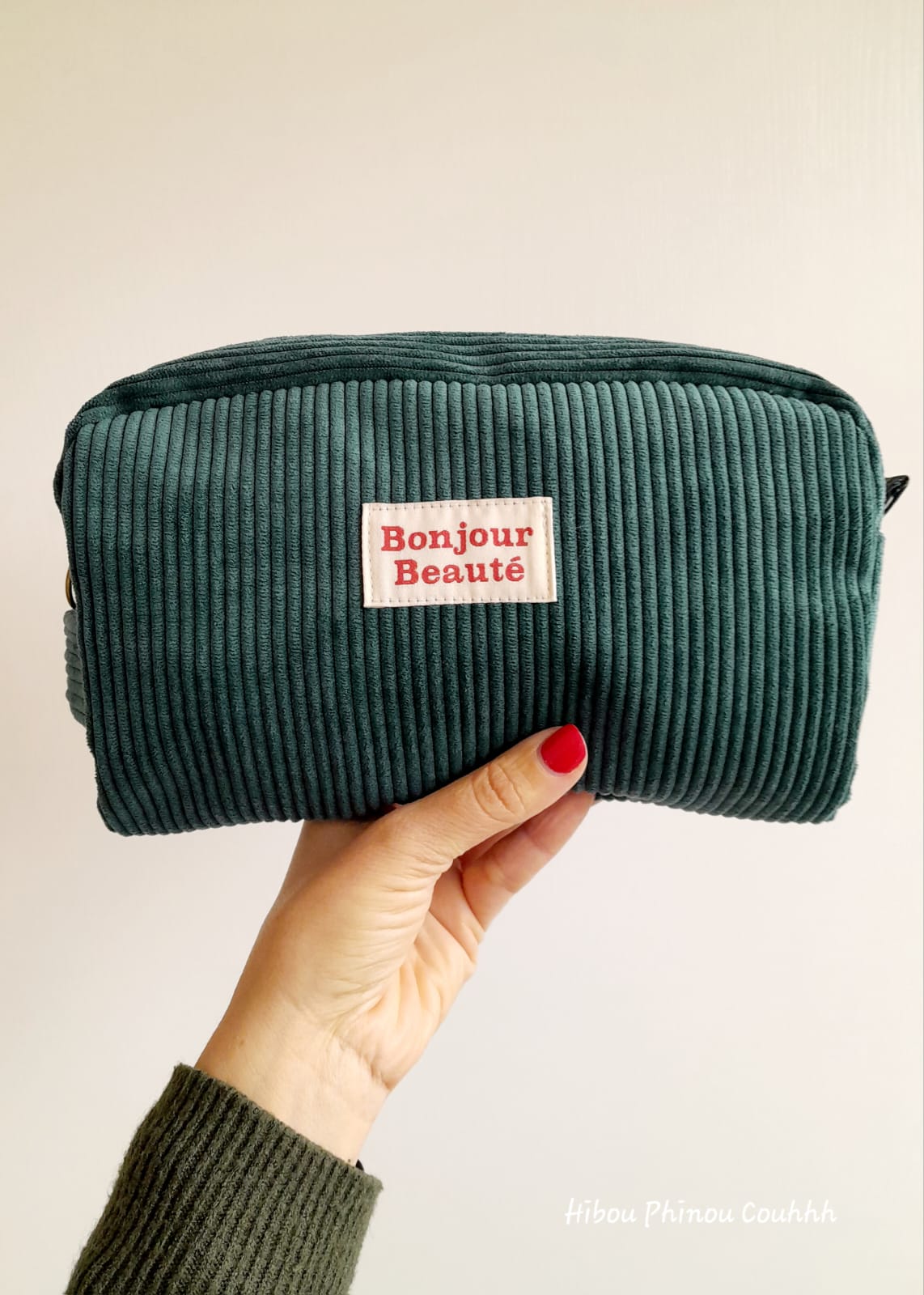Trousse de toilette velours côtelé
