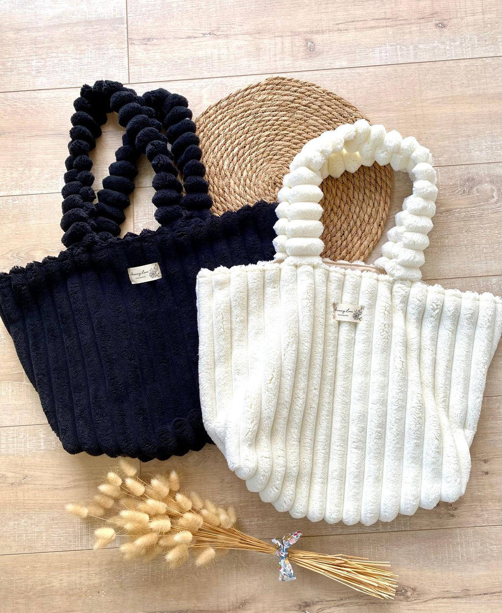 Sac cabas velours fluffy