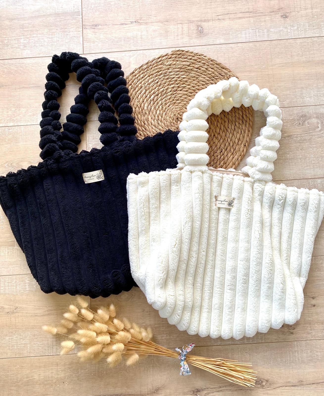Sac cabas velours fluffy