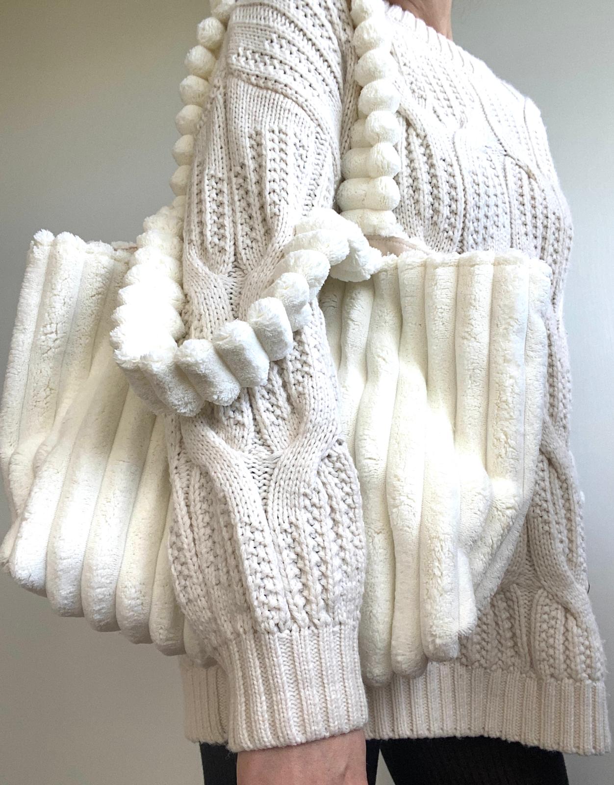 Sac cabas velours fluffy