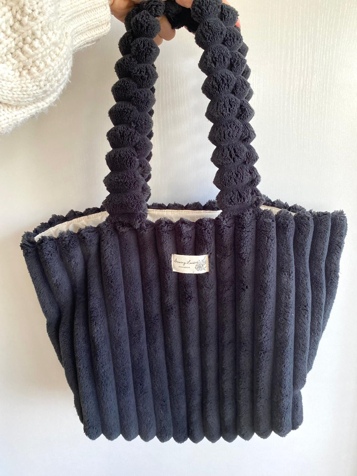 Sac cabas velours fluffy