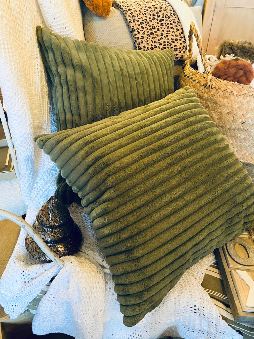 Coussin Velours Sapin