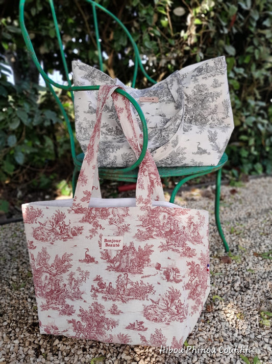 Toile de jouy tote bag