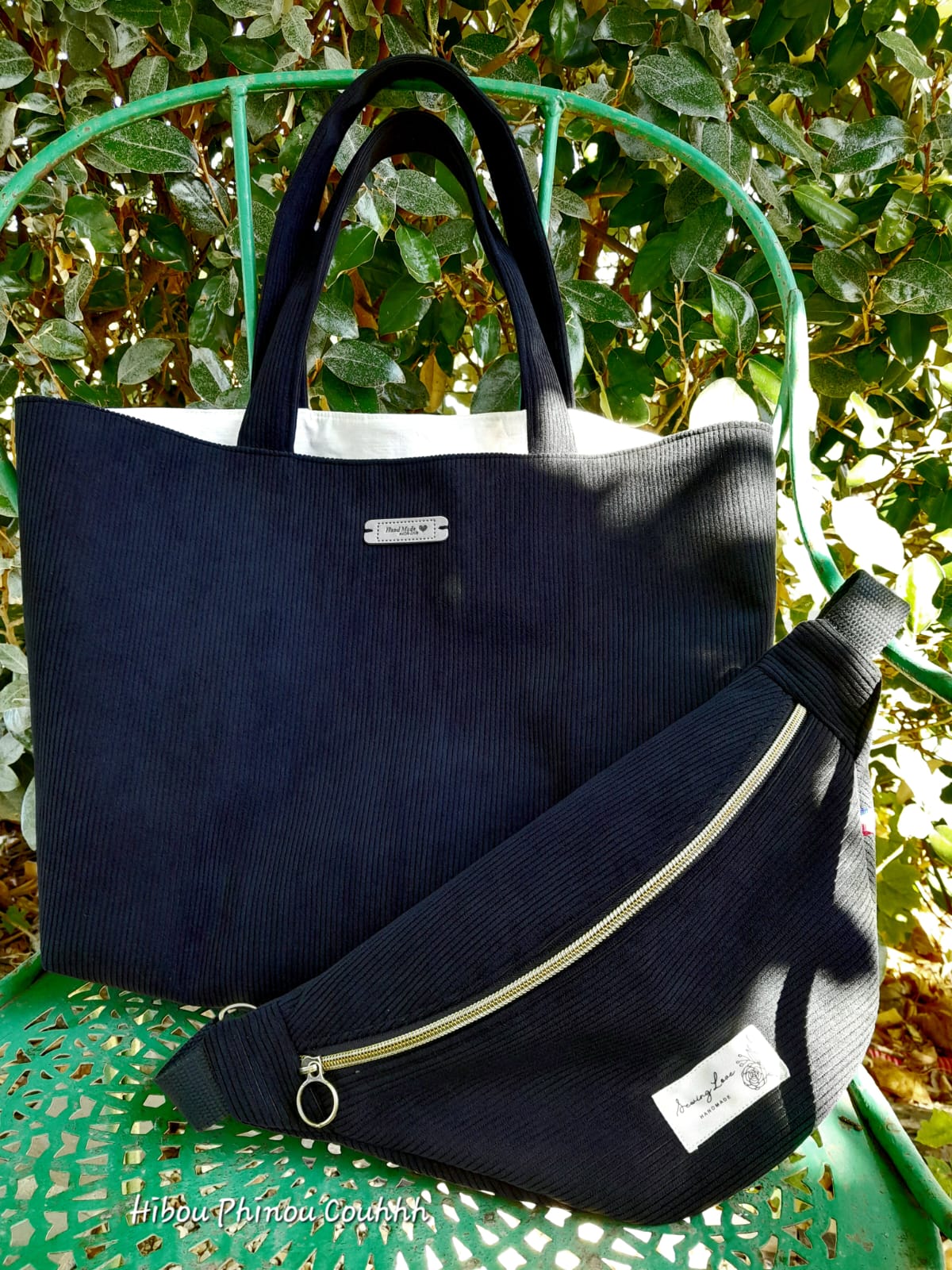 Sac banane velours noir