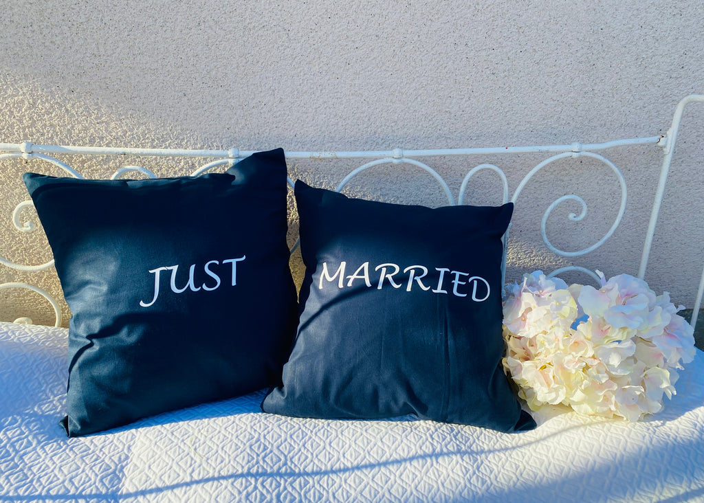 Duo de coussins « just married »