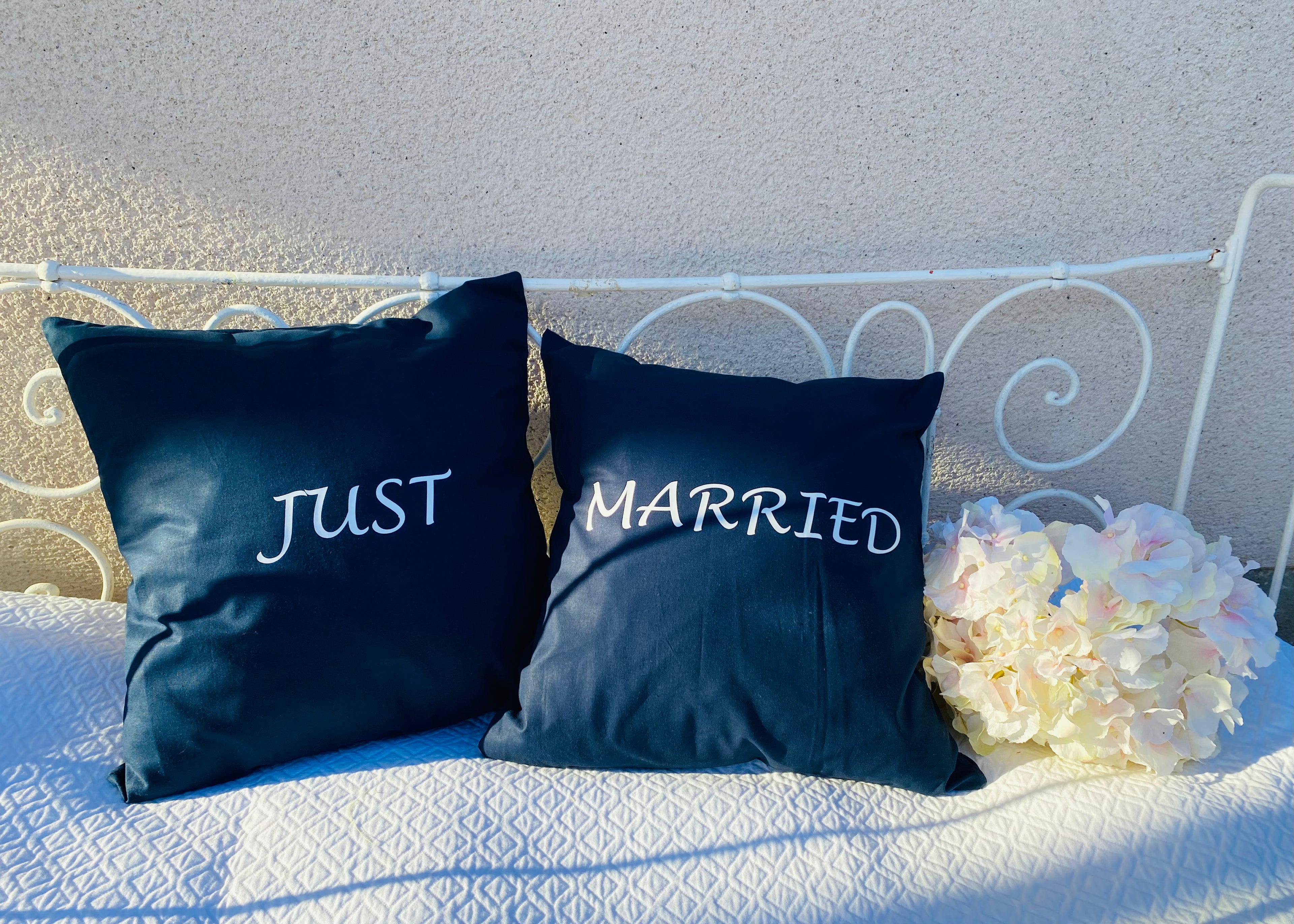 Duo de coussins « just married »