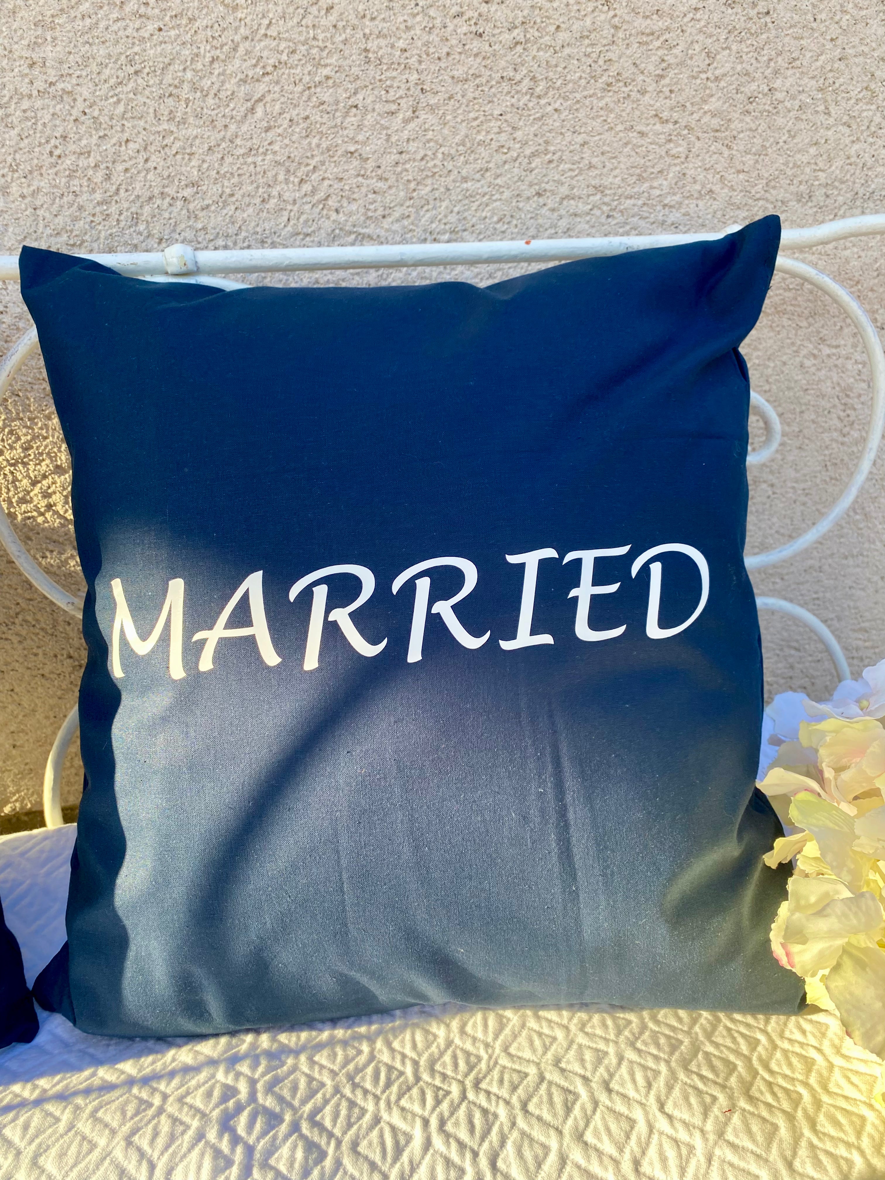Duo de coussins « just married »