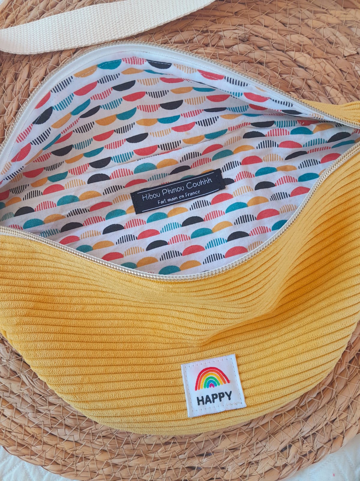 Sac banane velours jaune