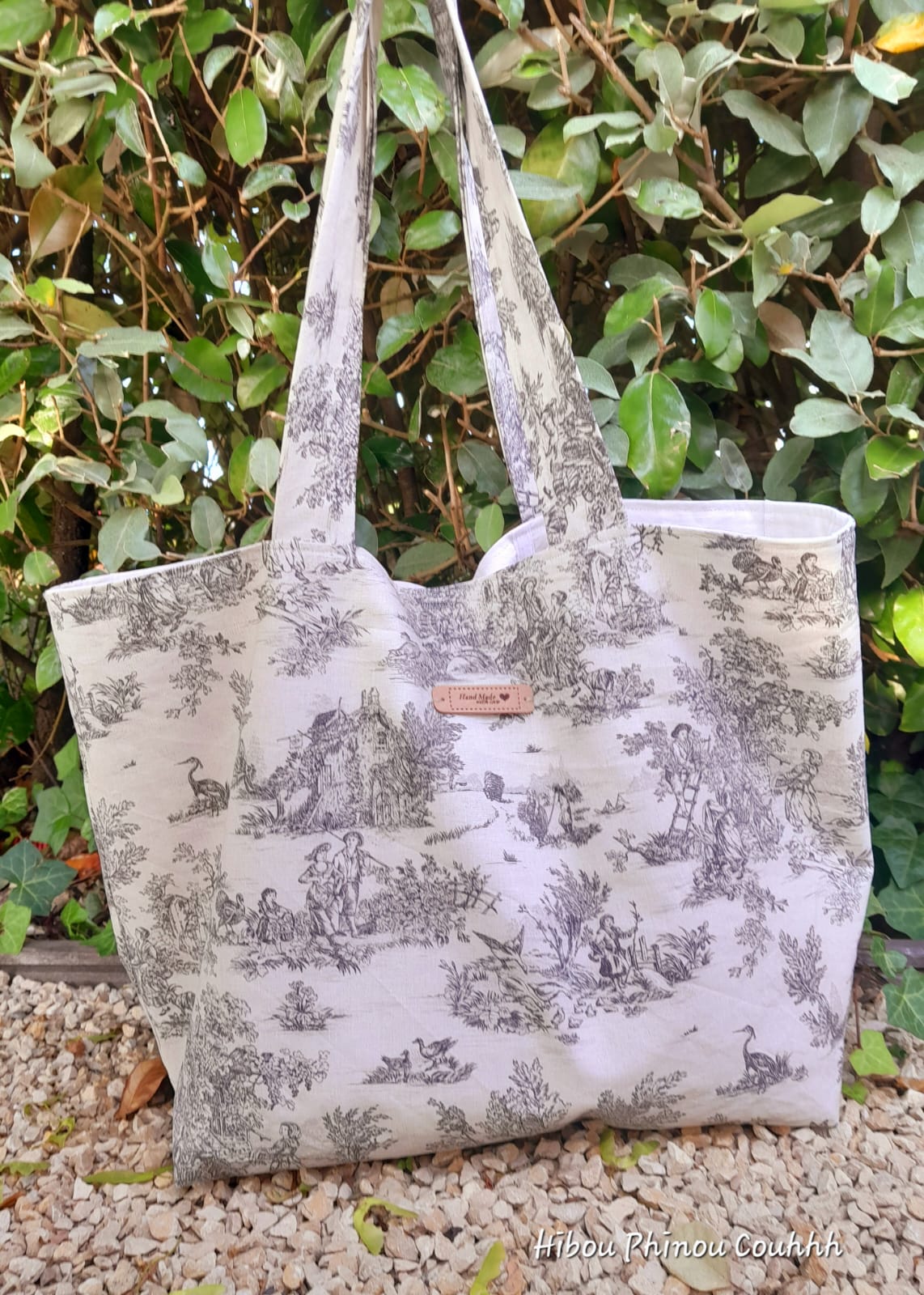 Sac cabas toile de jouy