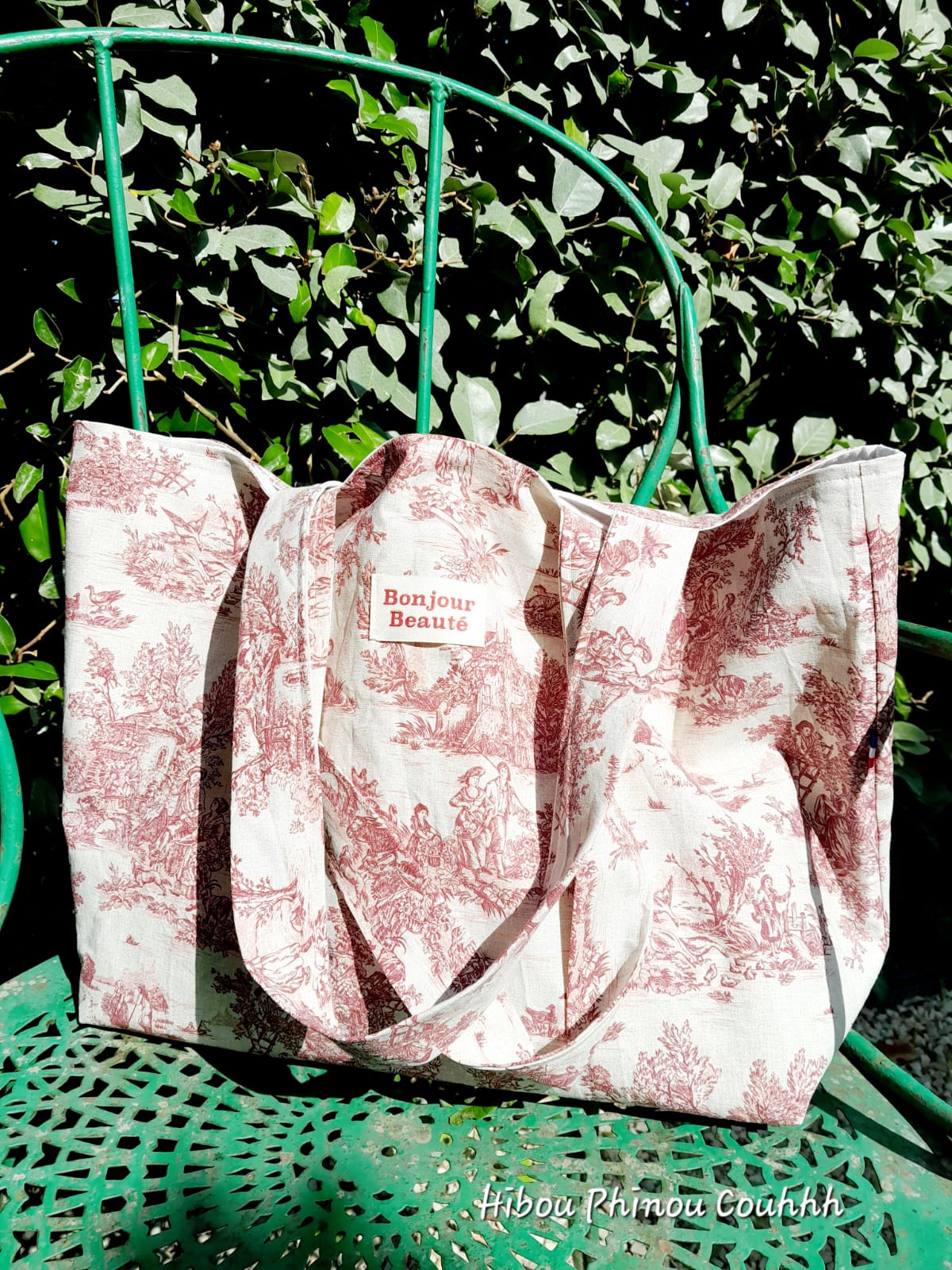 Sac cabas toile de jouy