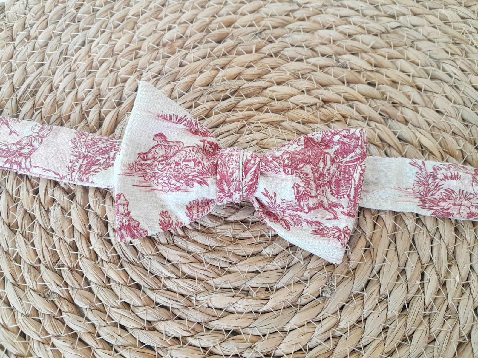 Noeud papillon réglable Toile de jouy