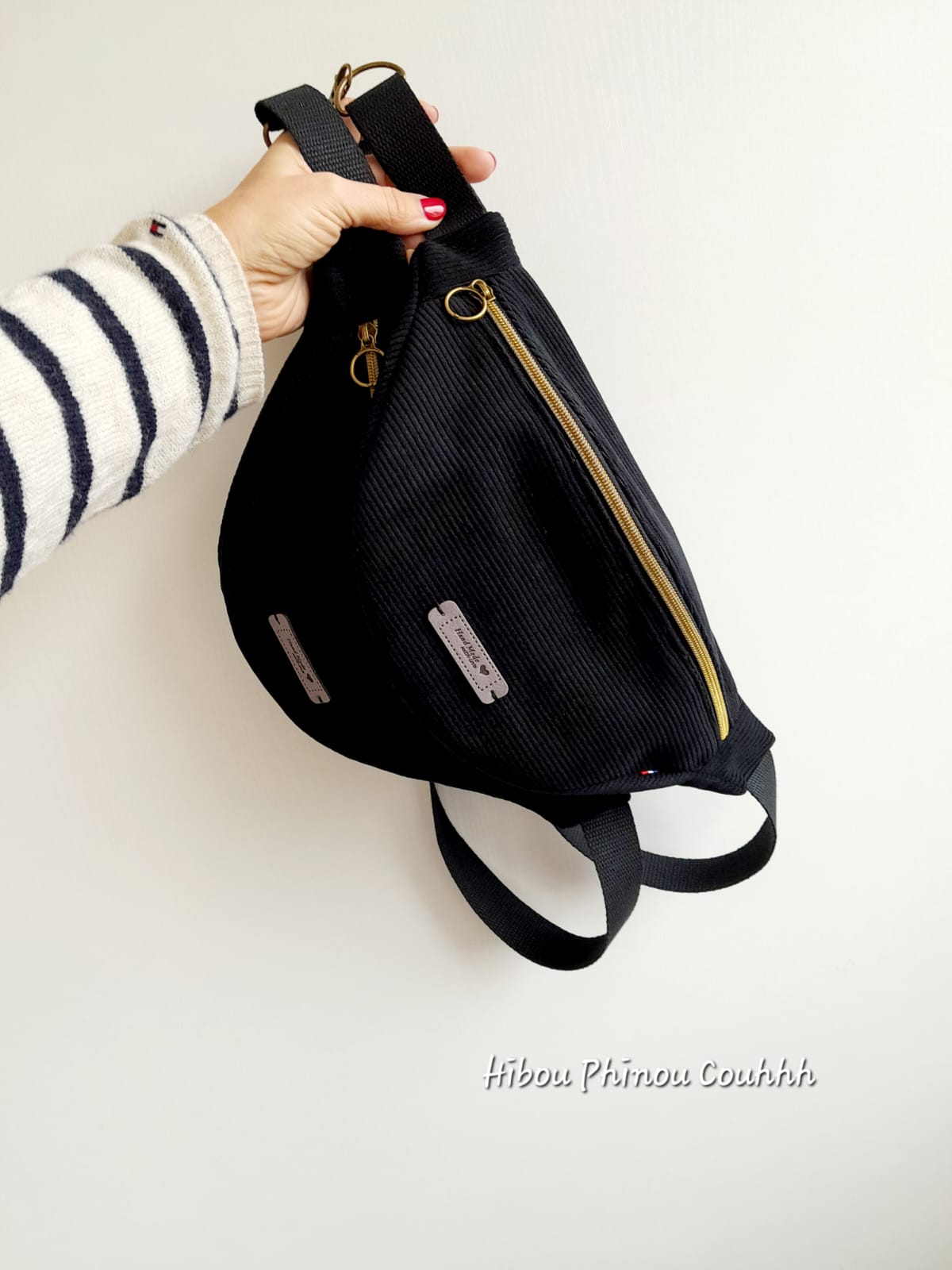 Sac banane velours noir