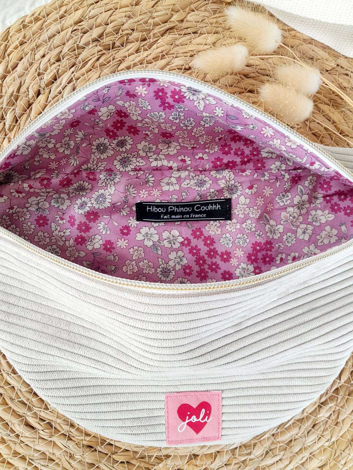 Sac banane velours Nude