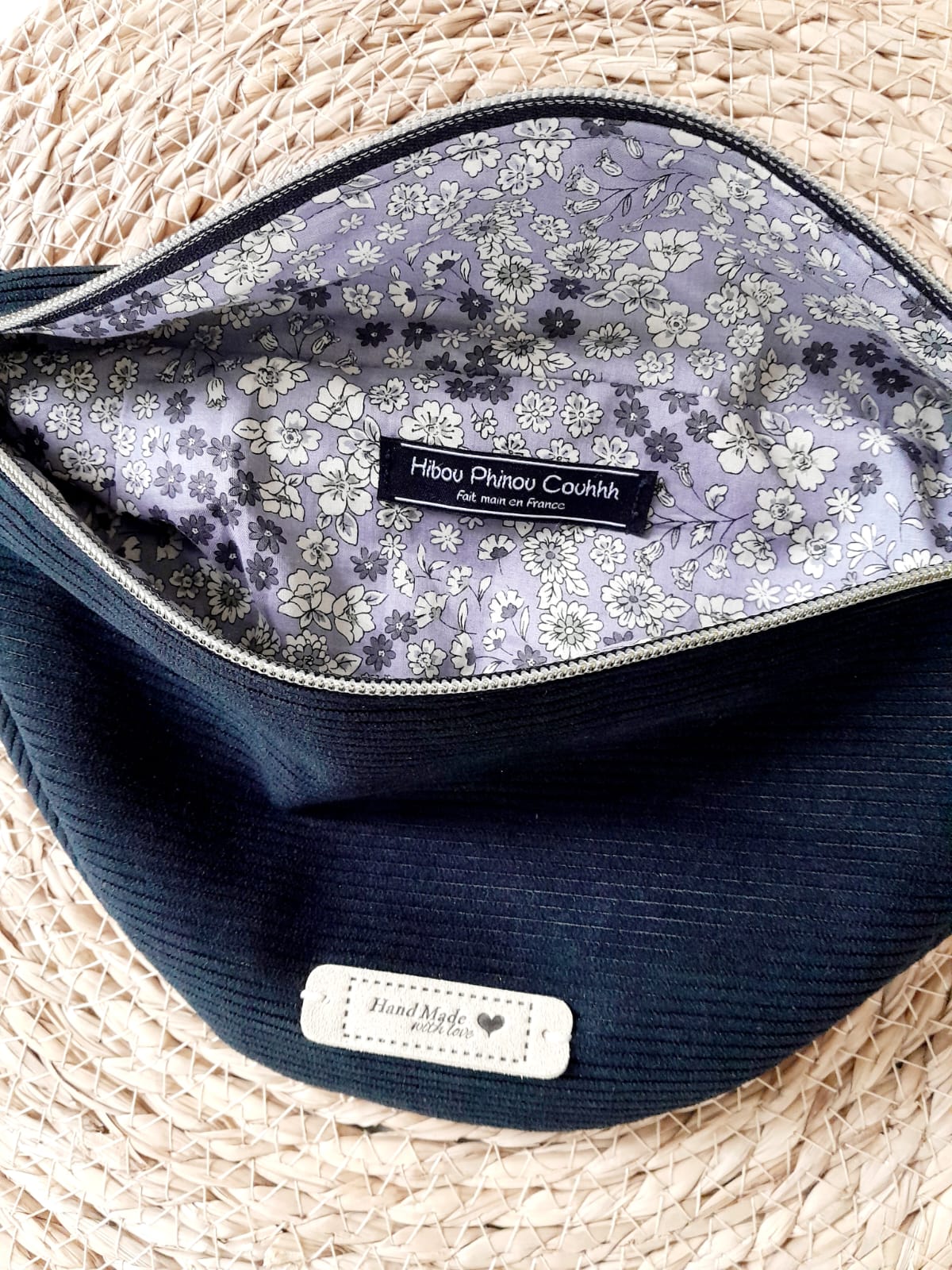 Sac banane velours noir