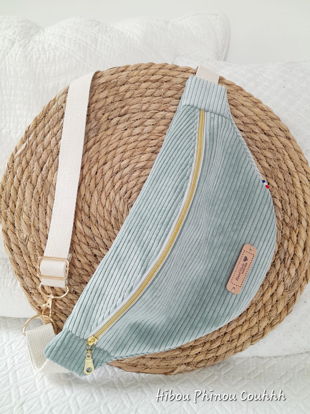 Sac banane velours vert