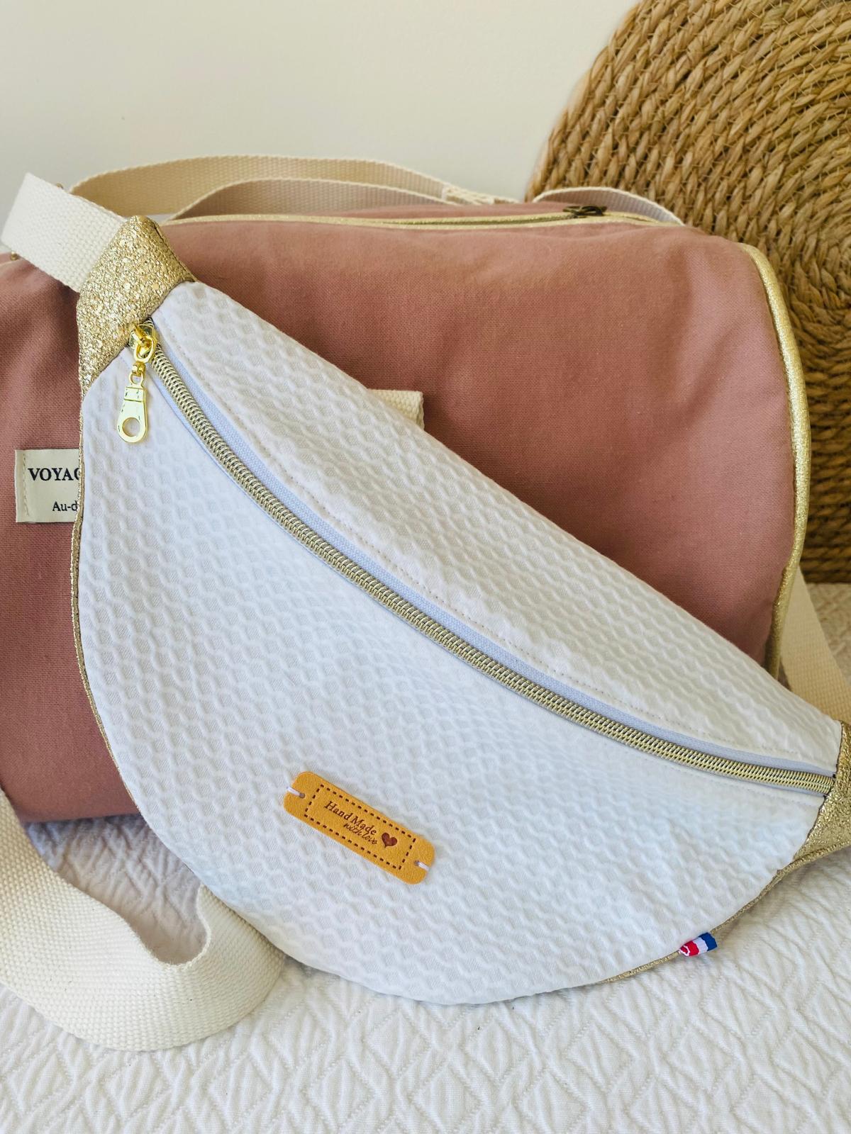 Sac banane white&gold upcylé
