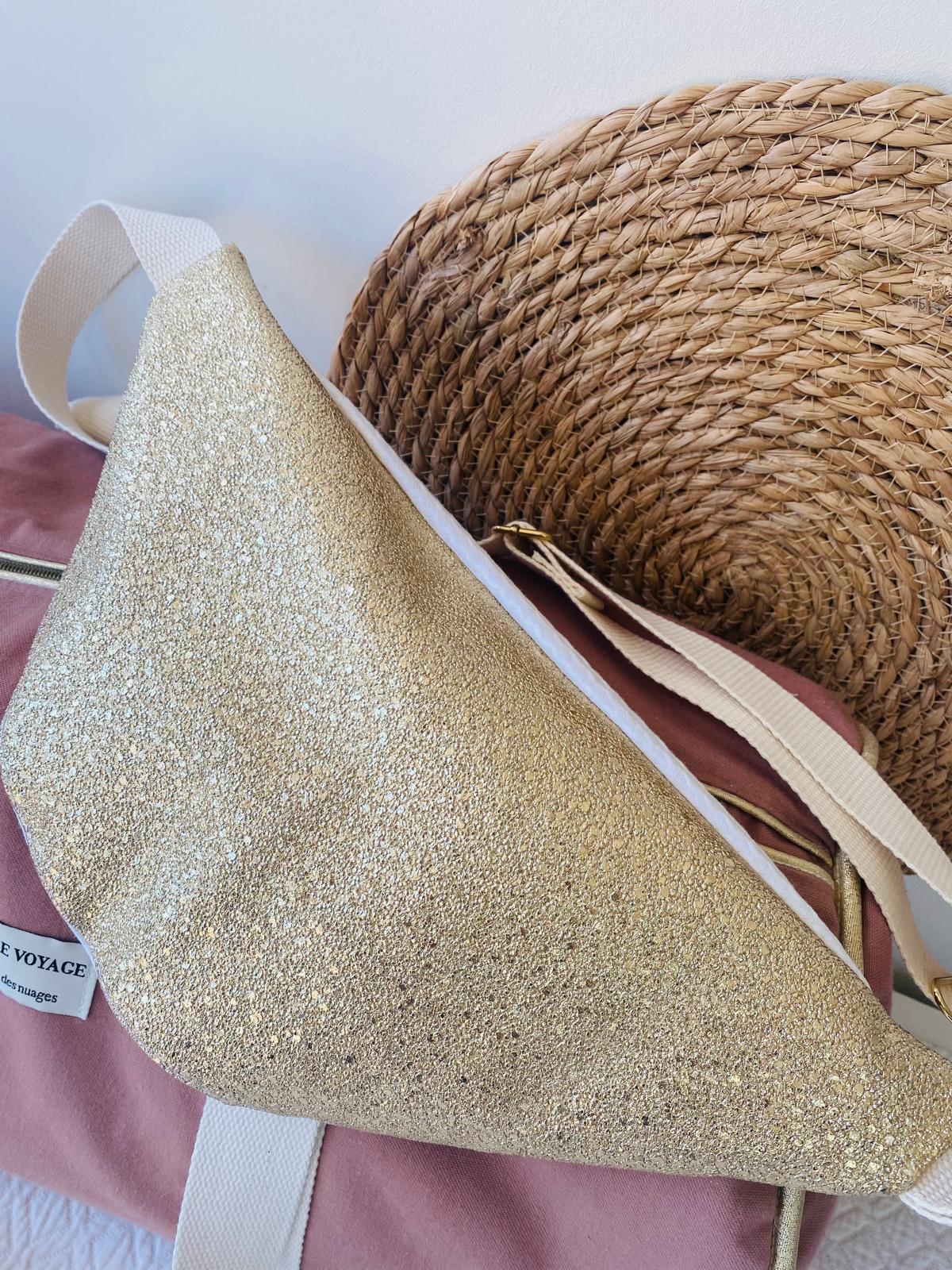 Sac banane white&gold upcylé