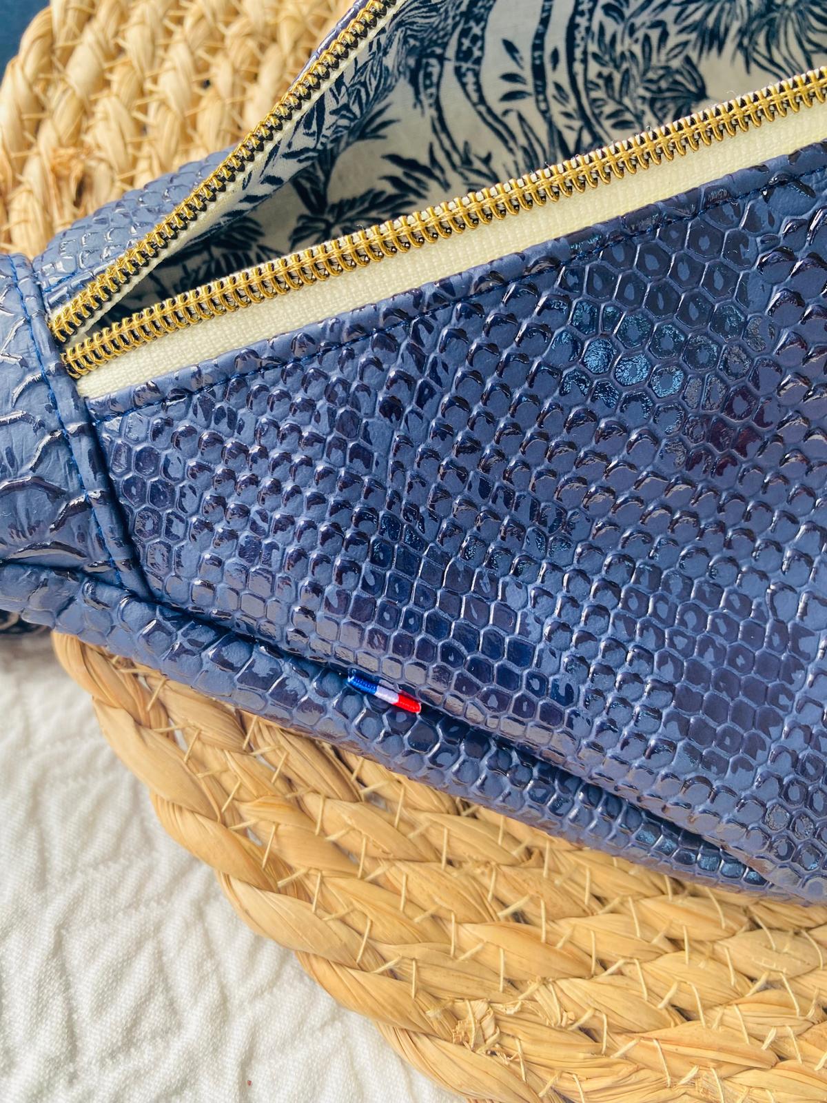 Sac banane croco bleu