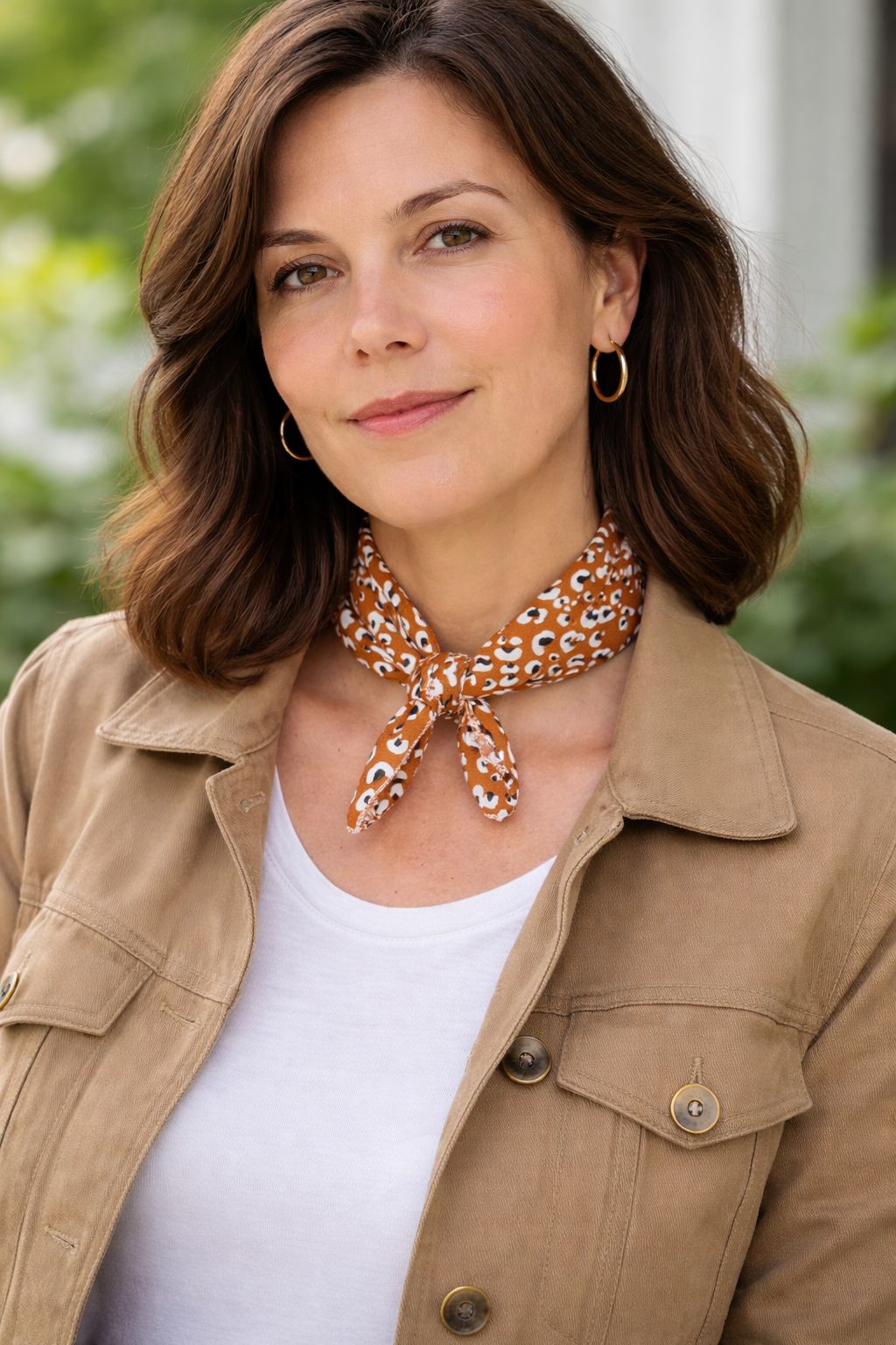 Foulard carré fait main – coton/viscose léger – style bohème chic – accessoire cheveux & sac