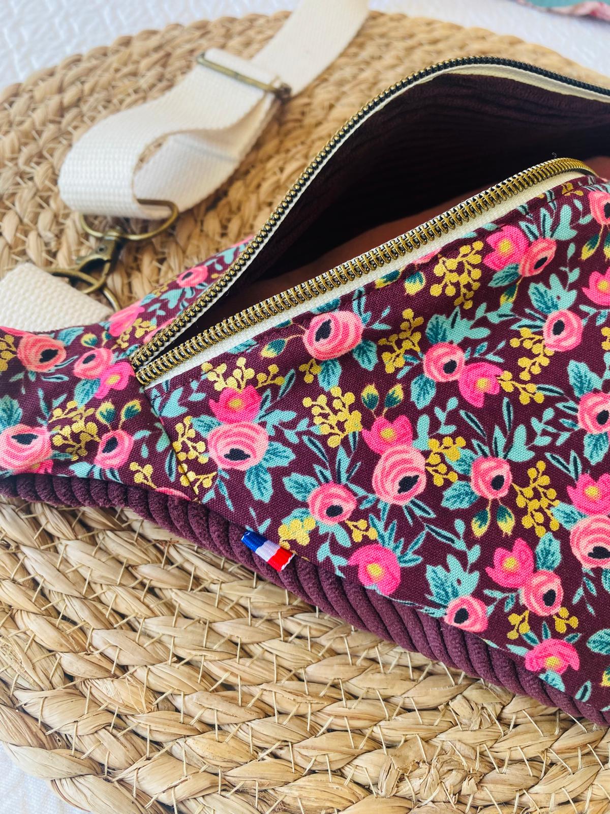 Sac banane Rifle prune joli coeur upcylée