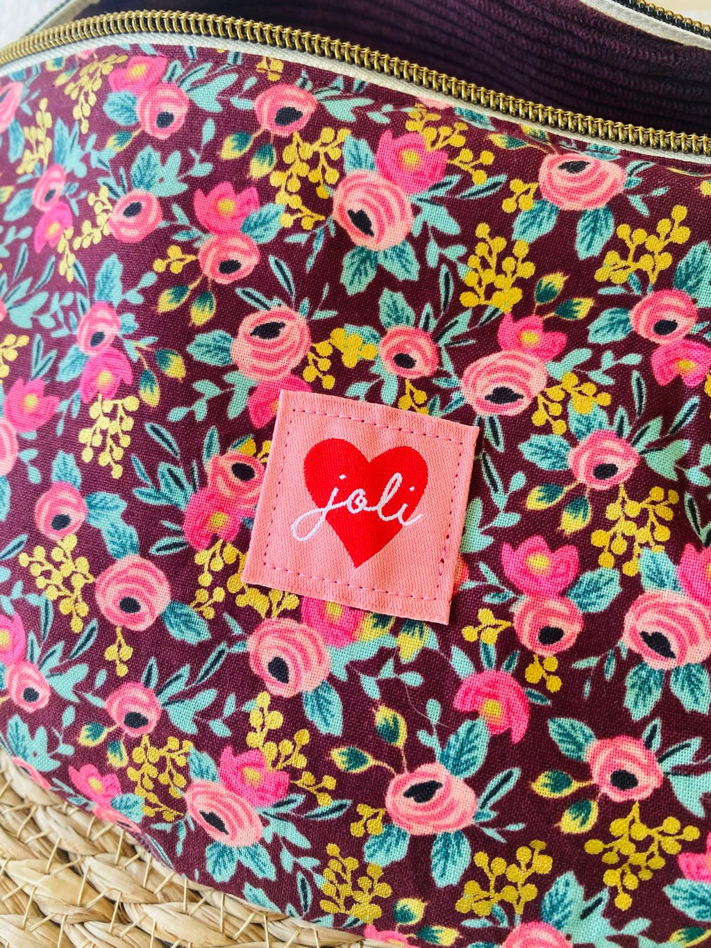 Sac banane Rifle prune joli coeur upcylée