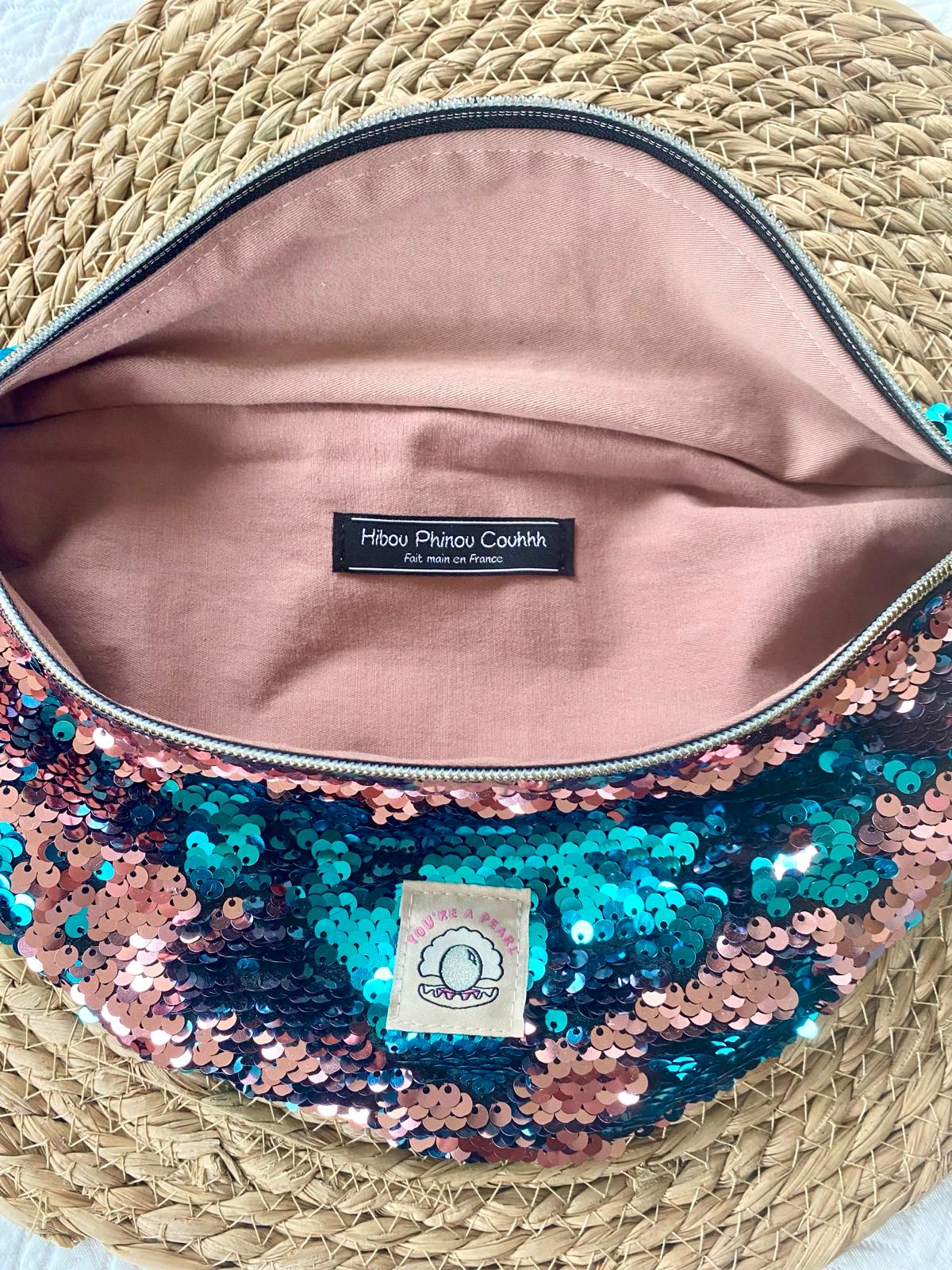 Sac banane à sequins bifaces upcyclé