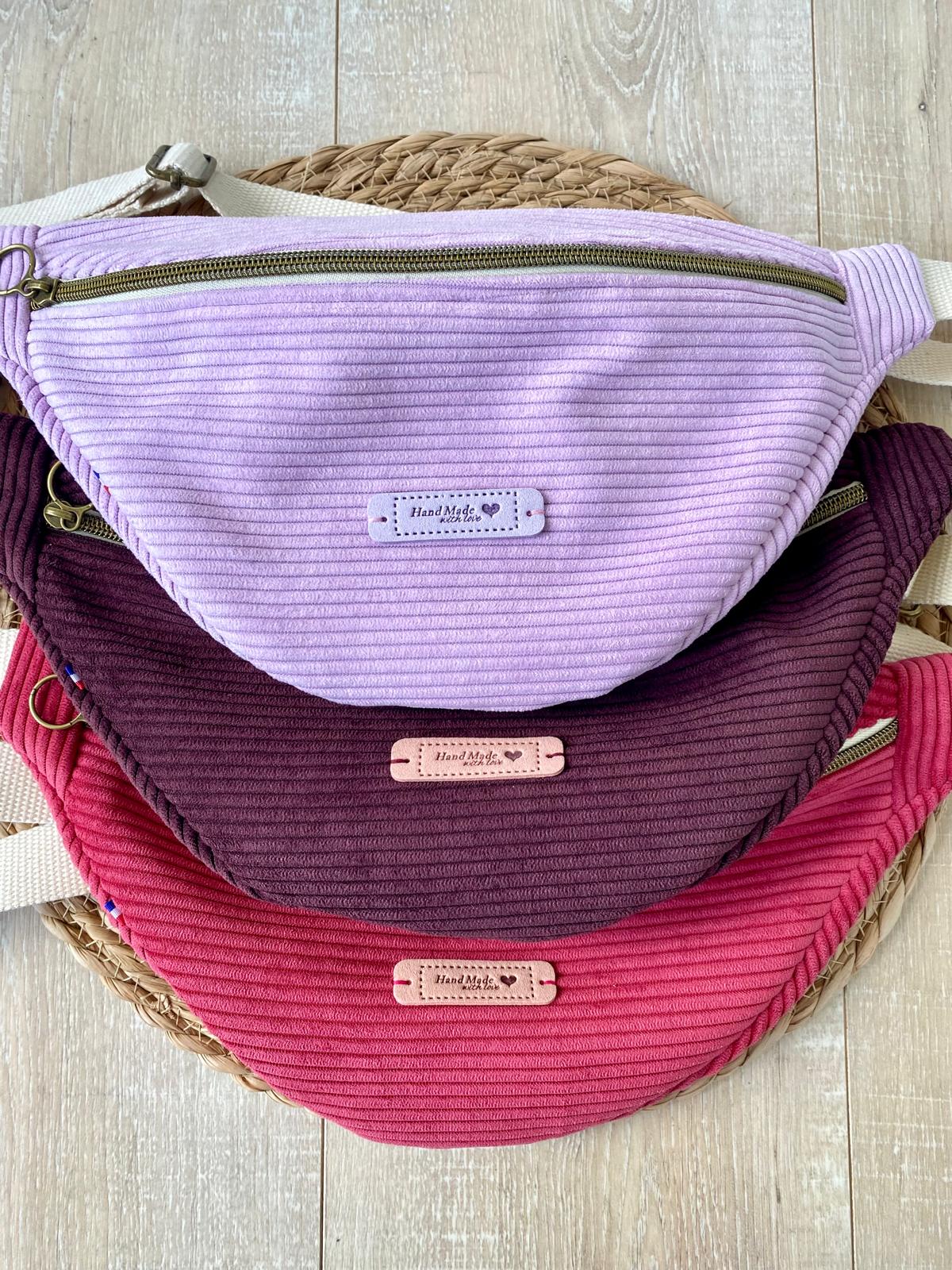Sac banane velours Prune