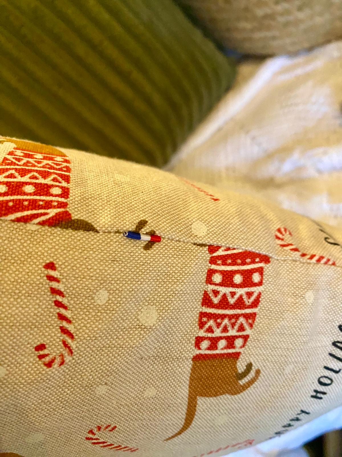 Coussin teckels de Noël