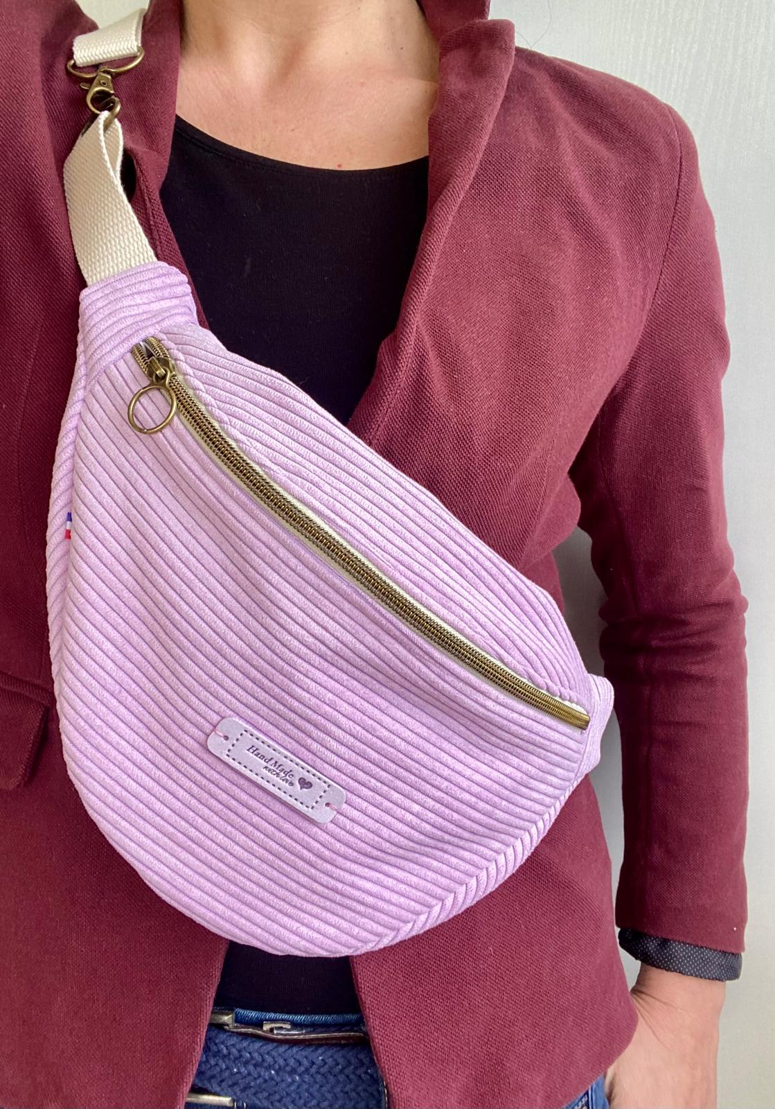 Sac banane velours Lila