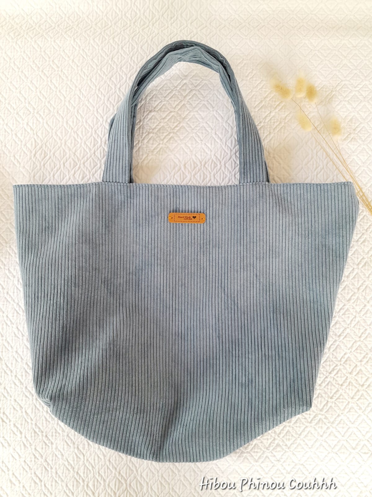 Upcycled velvet tote bag
