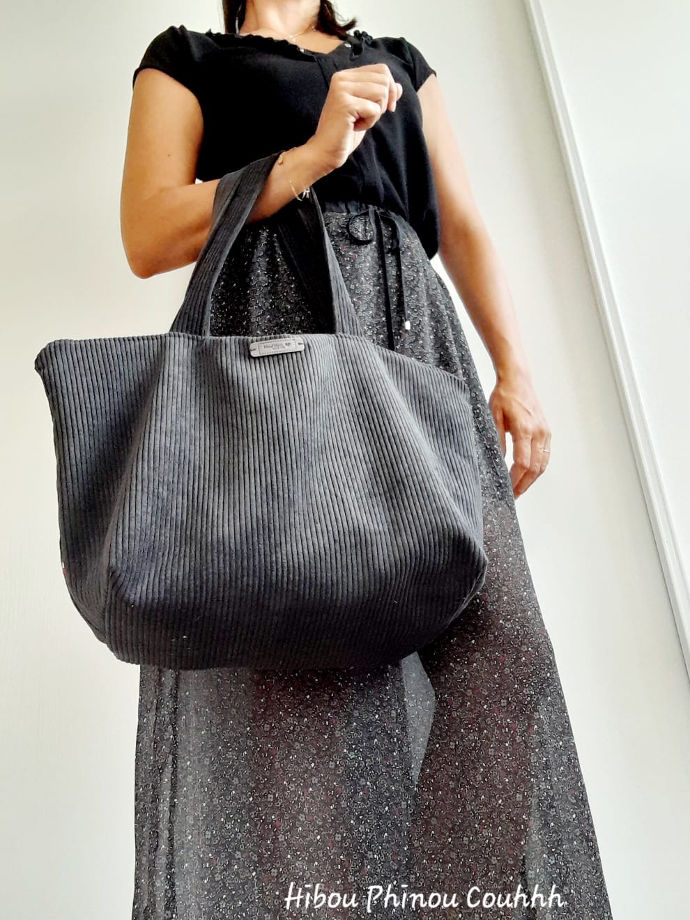 Sac cabas velours upcyclé