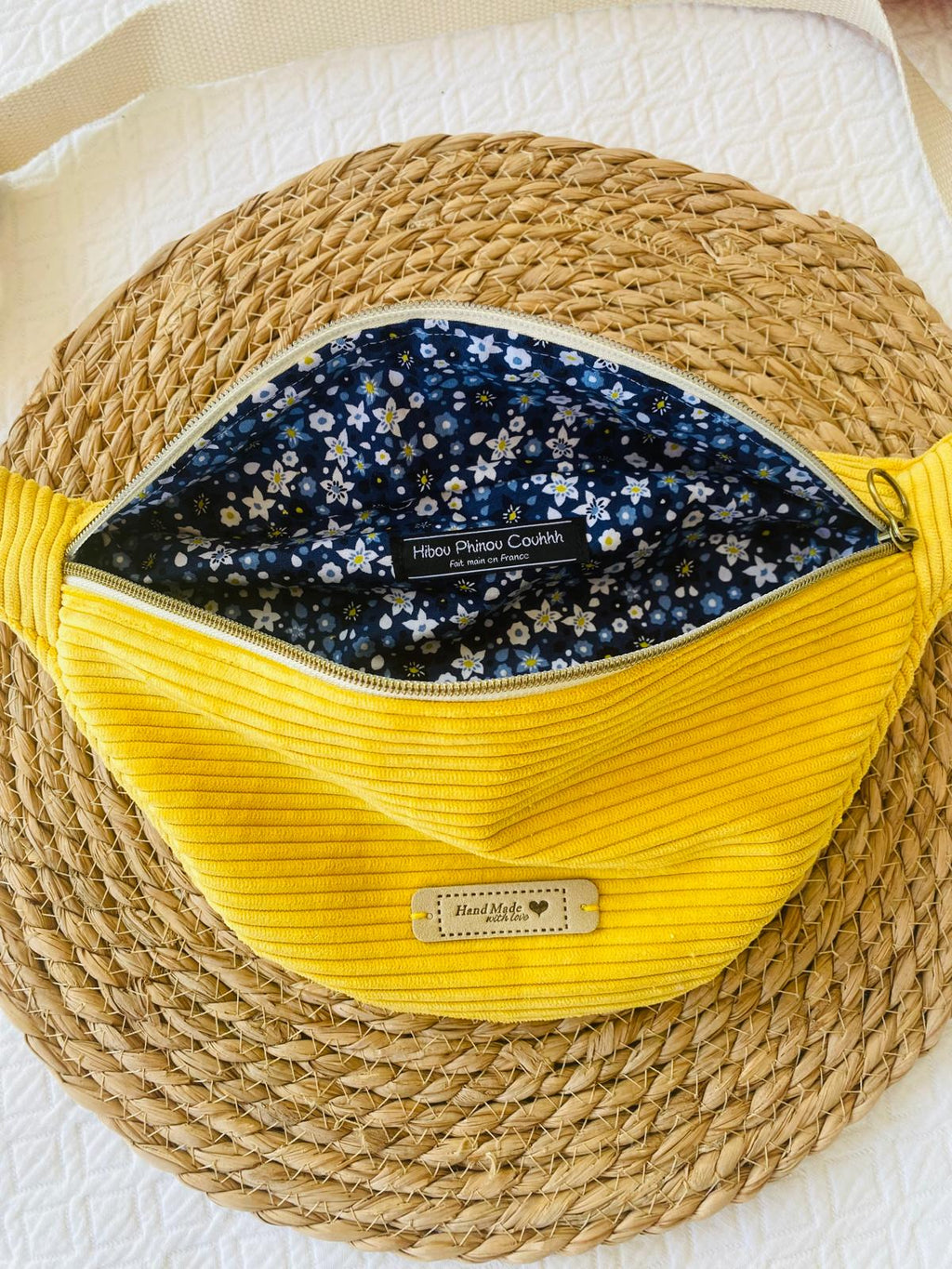 Sac banane velours jaune