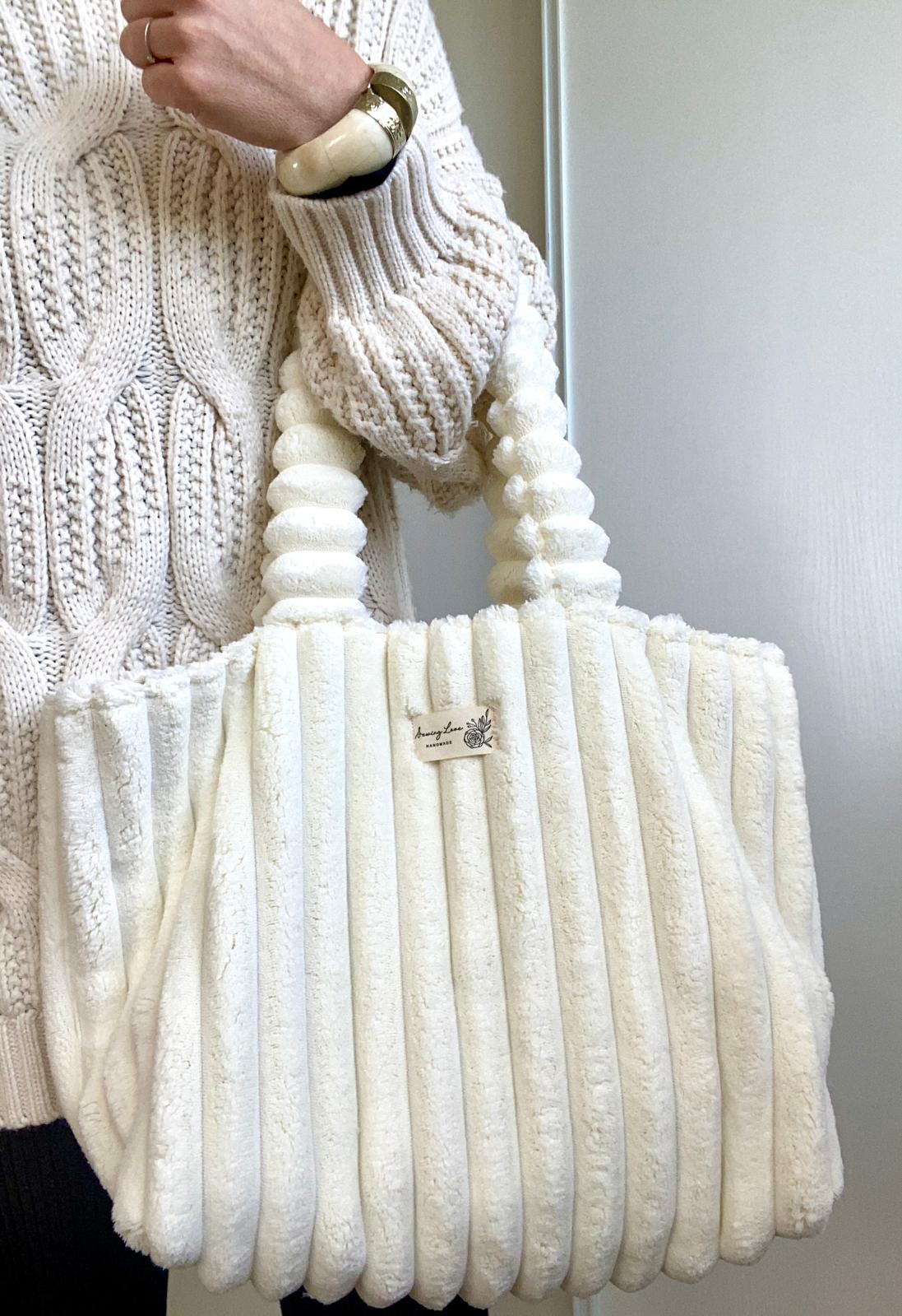 Sac cabas velours fluffy